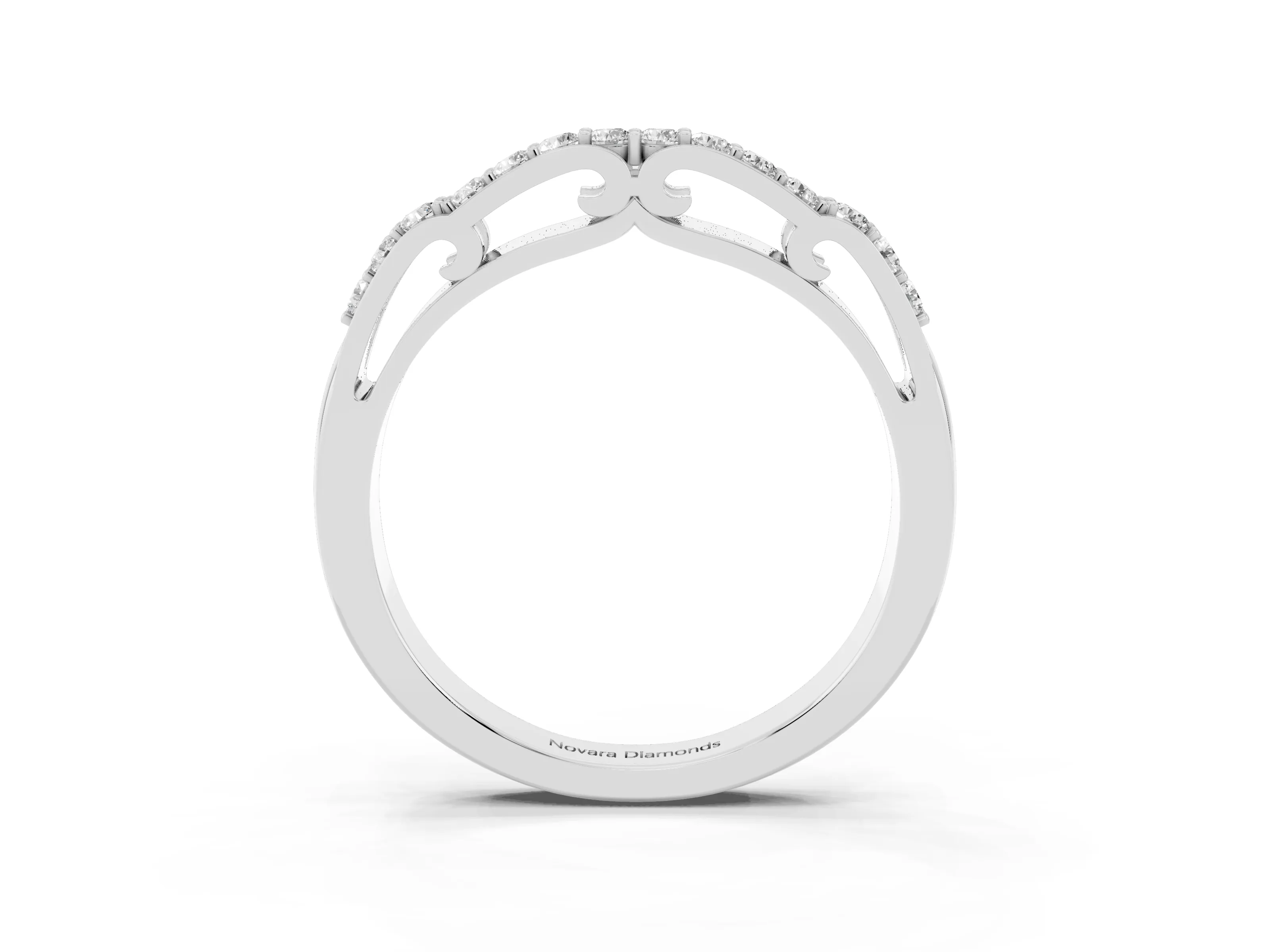 Round Diamond Channel Band Set in Platinum with Straight Stone Row