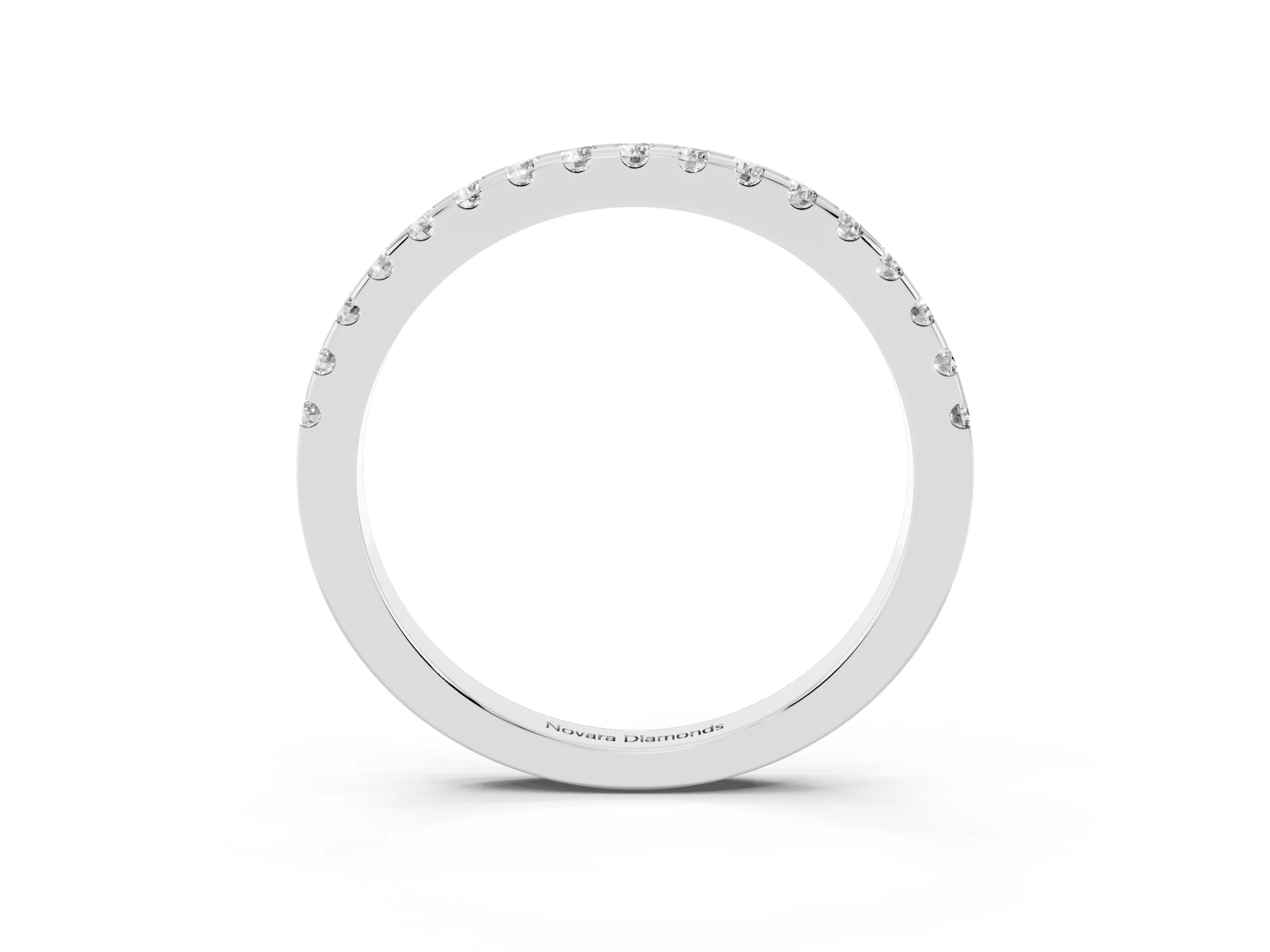 Round Diamond Eternity Band Set in Platinum with Pavé Micro Prong Setting