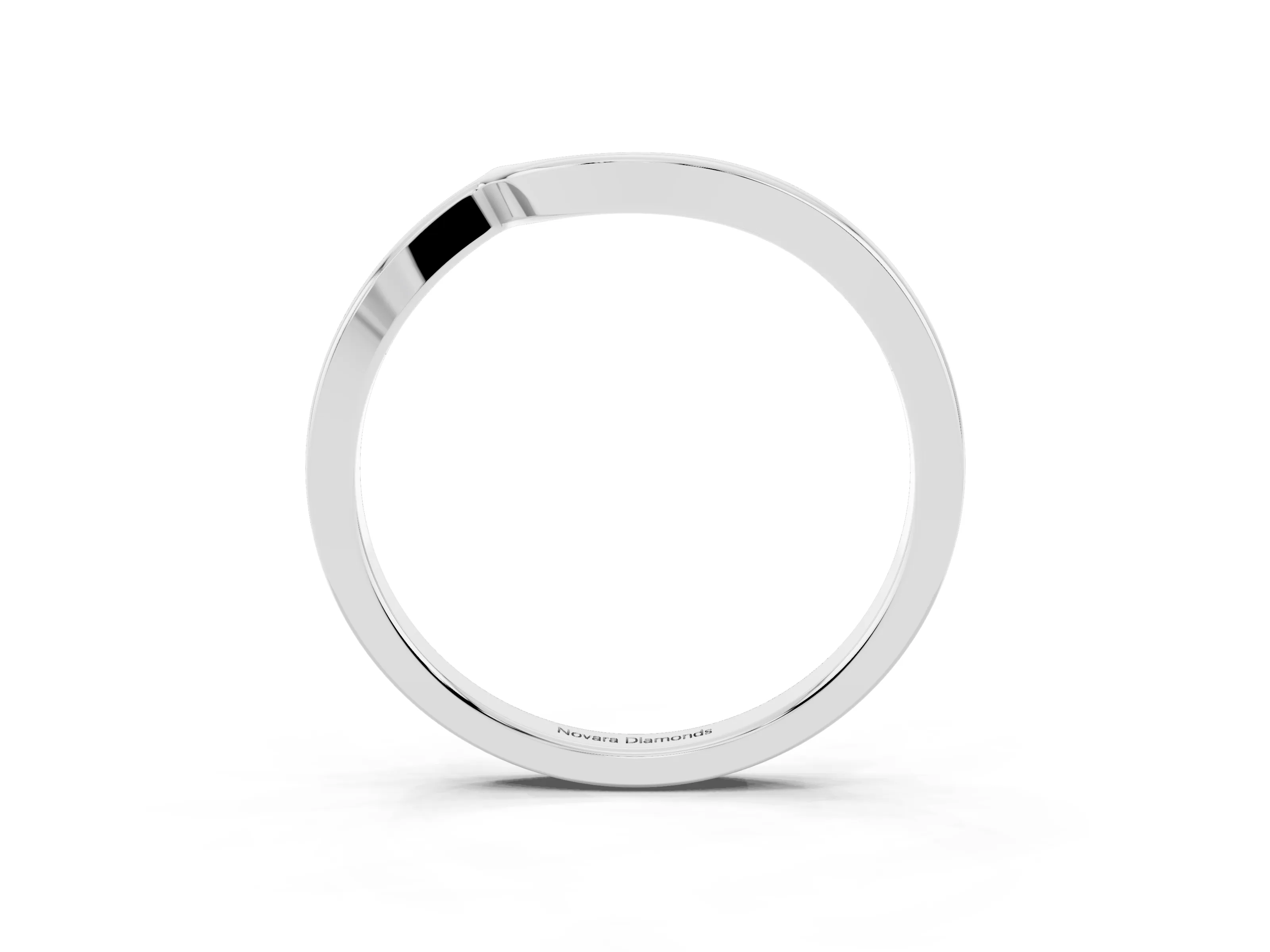 Round Diamond Curved Solitaire Band Set in White gold with Prong Setting