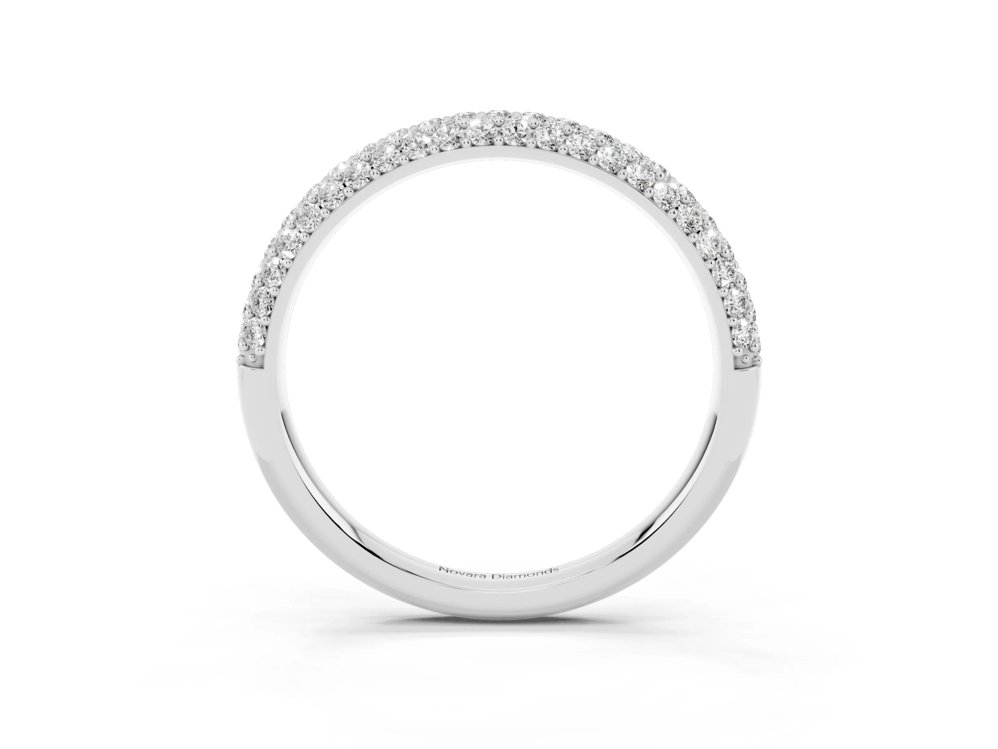 Round Diamond Pavé Eternity Band Set in White gold with Full Circle Row
