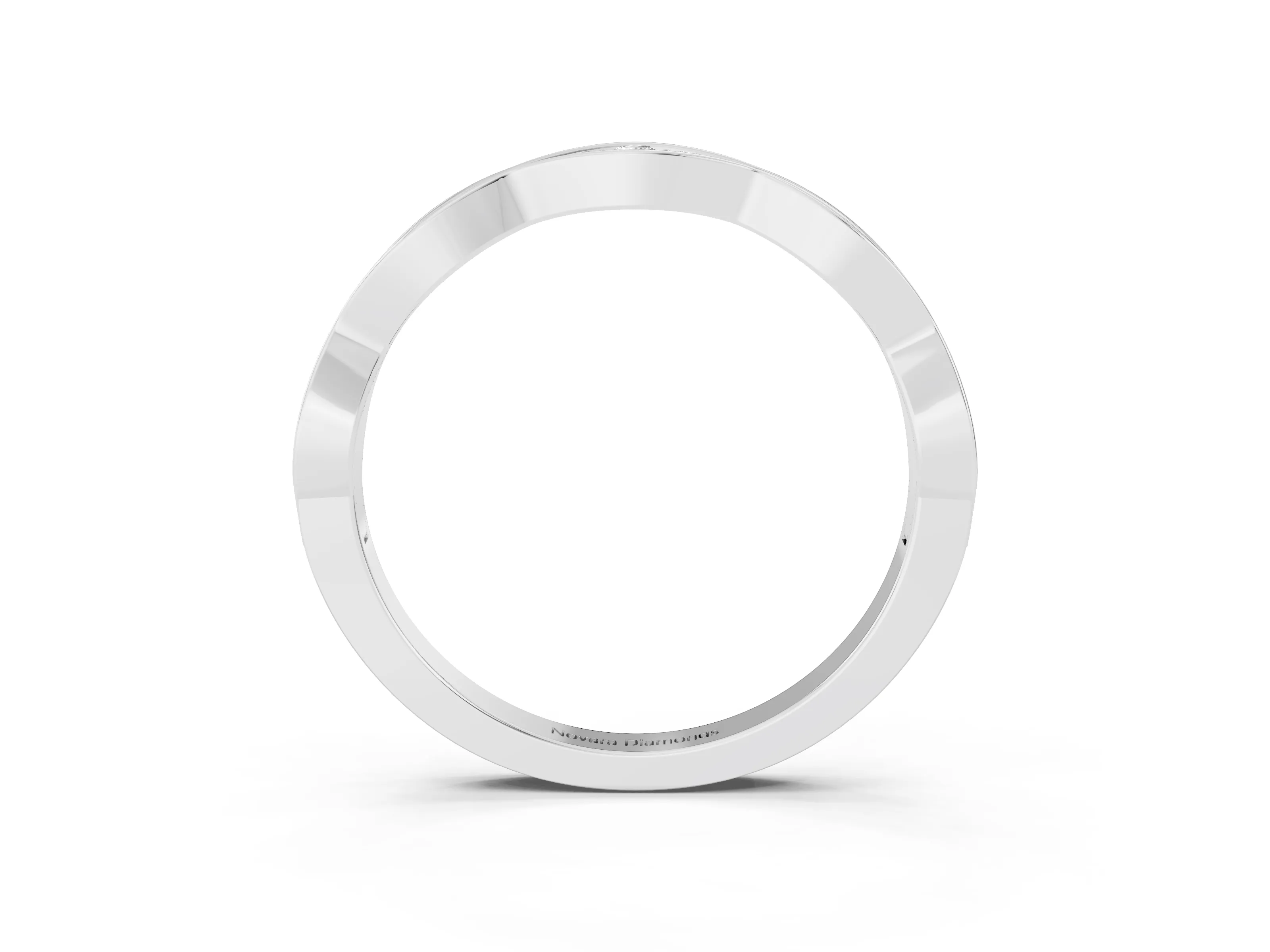 Round Diamond Scalloped Pavé Eternity Band Set in Silver