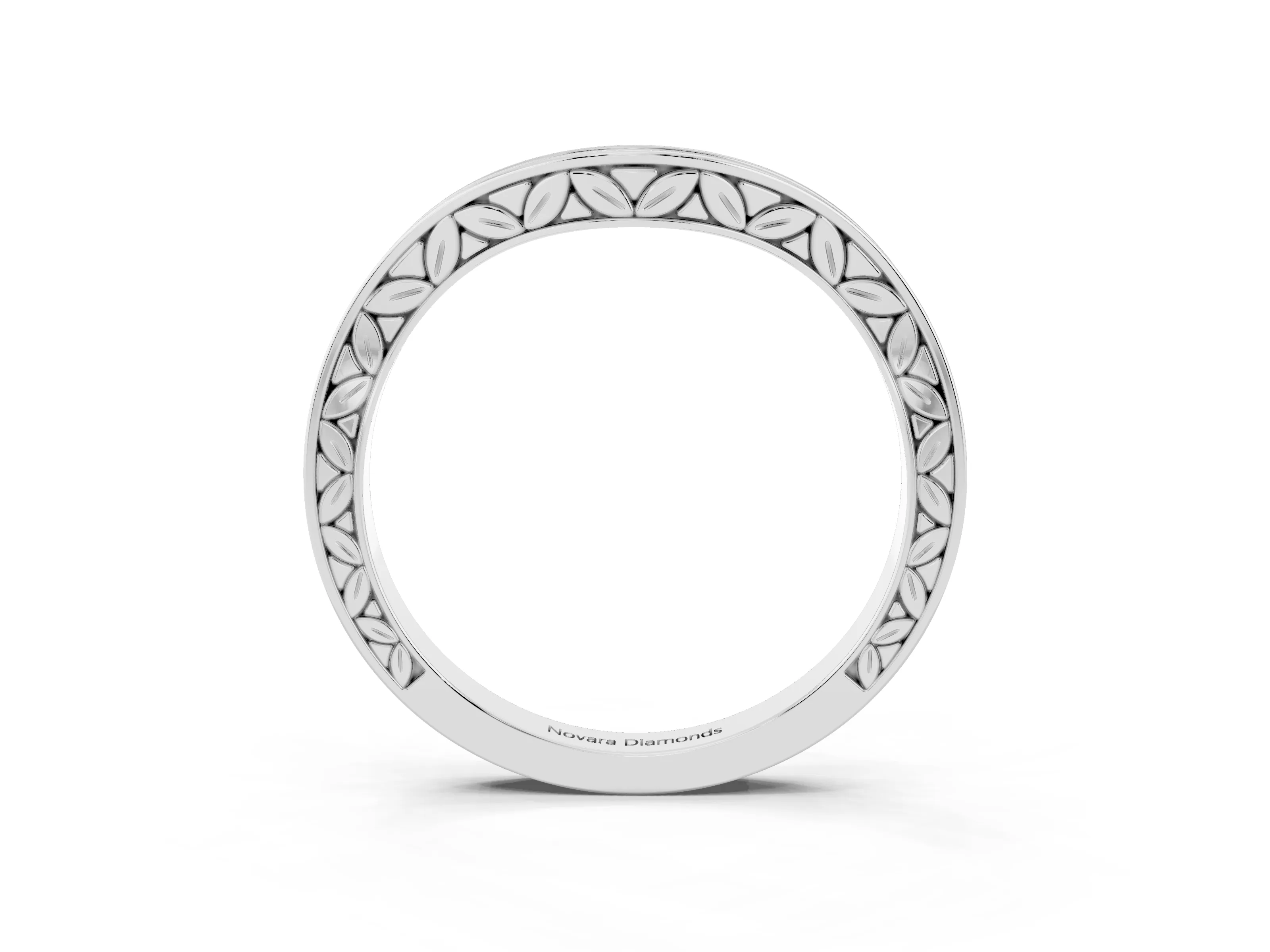 Round Diamond Wave Band Set in Silver with Channel Setting