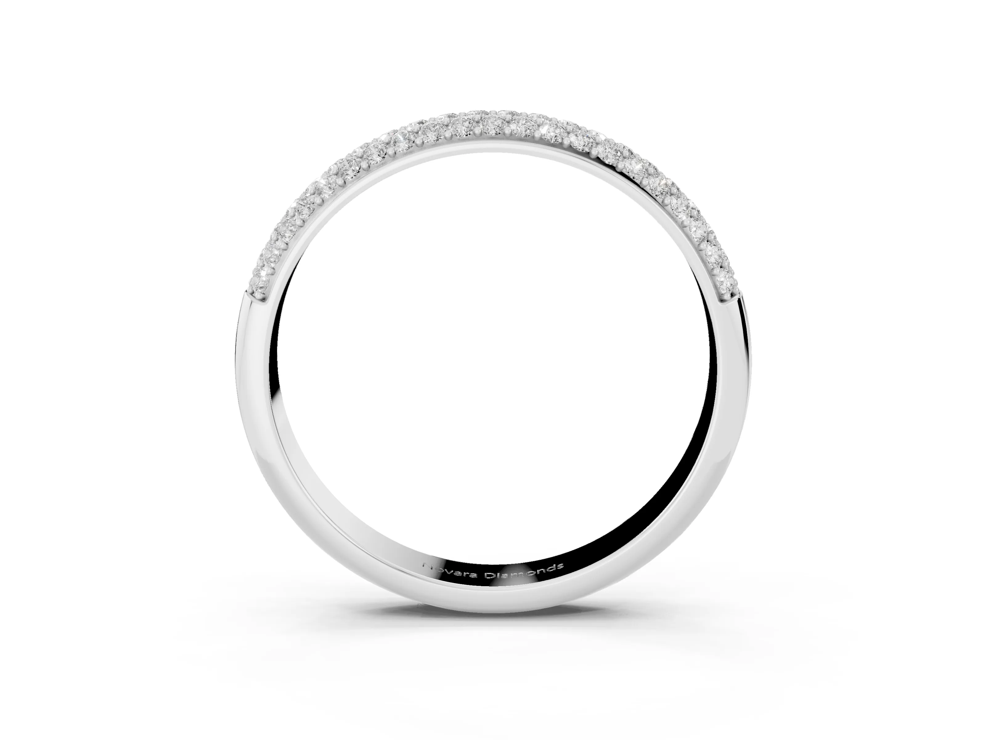 Round Diamond Pavé Eternity Band Set in White gold with All-Around Stones