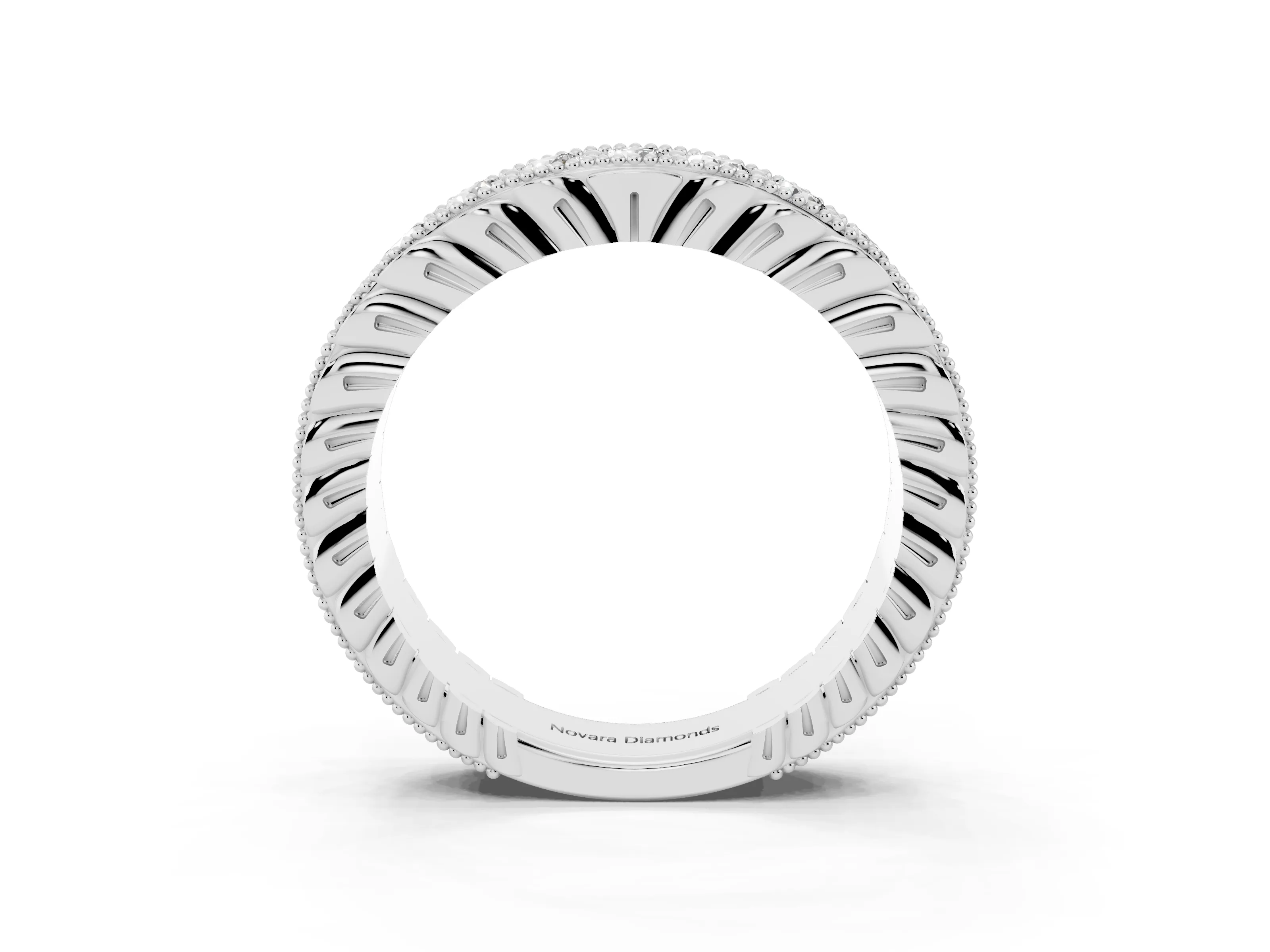 Round Diamond Full Circle Eternity Band Set in Silver with Channel Setting