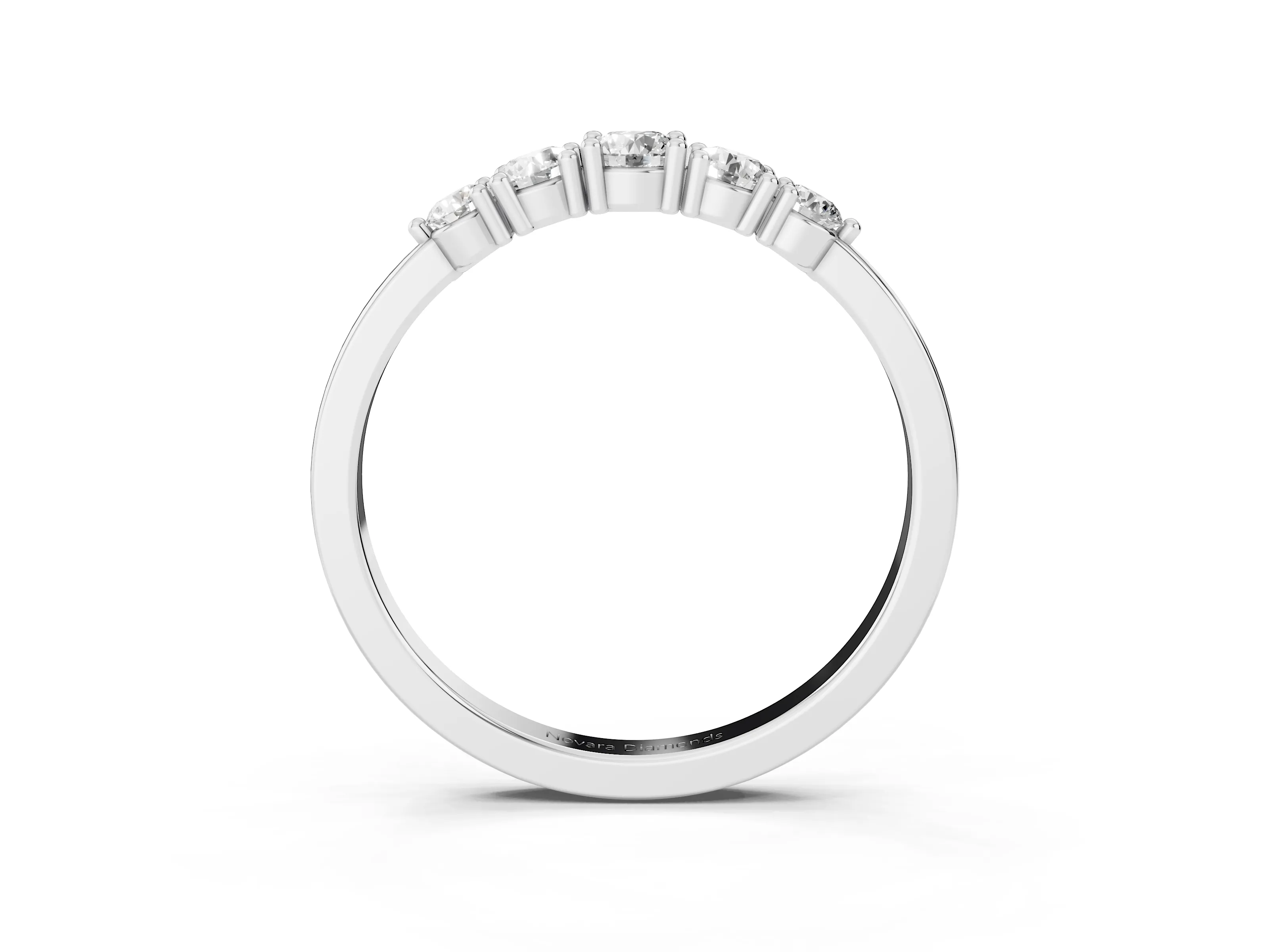 Round Diamond Half Eternity Band Set in Platinum with Prong Setting