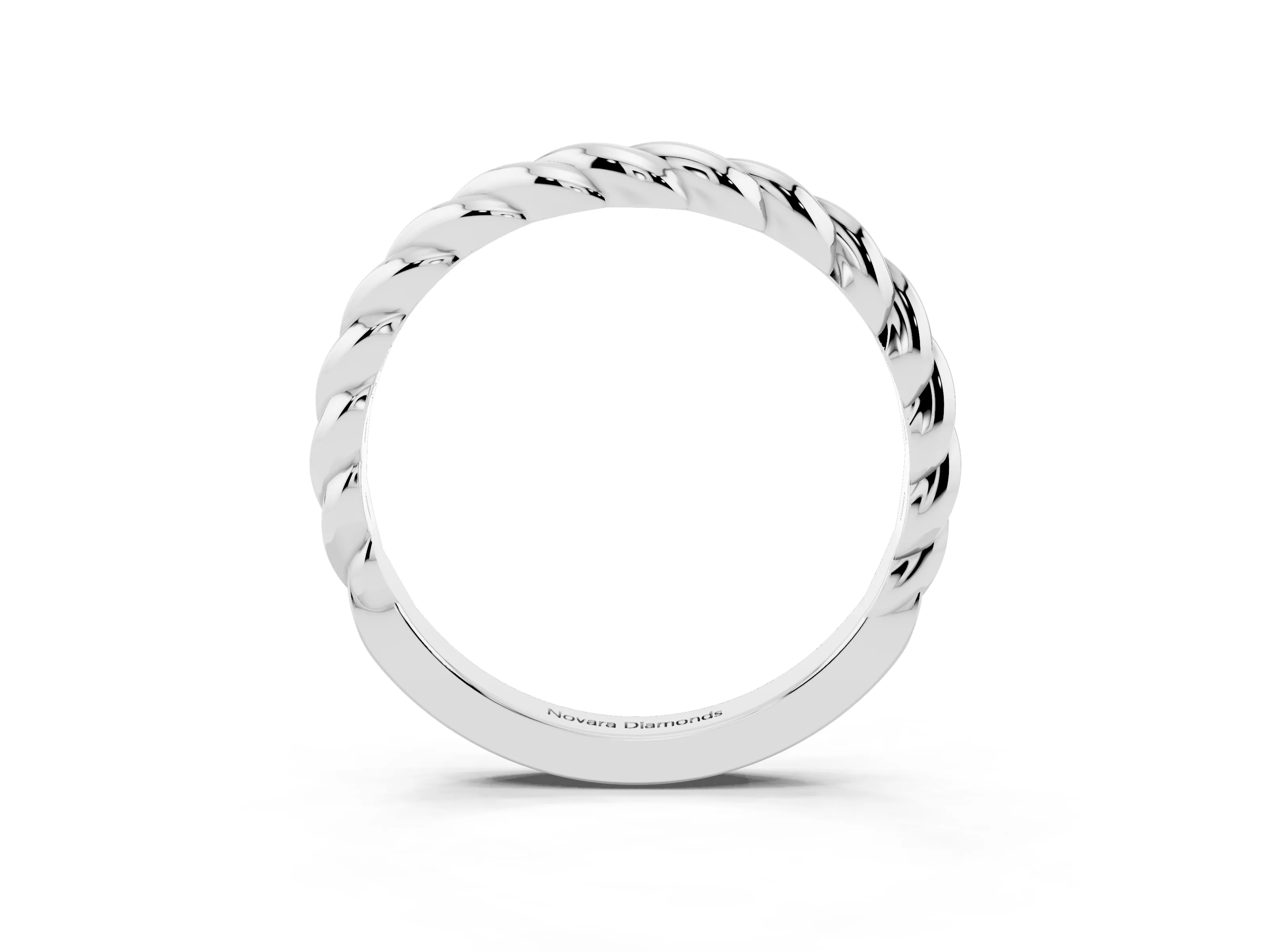 Marquise Diamond Twist Eternity Band Set in Silver with Bezel Setting