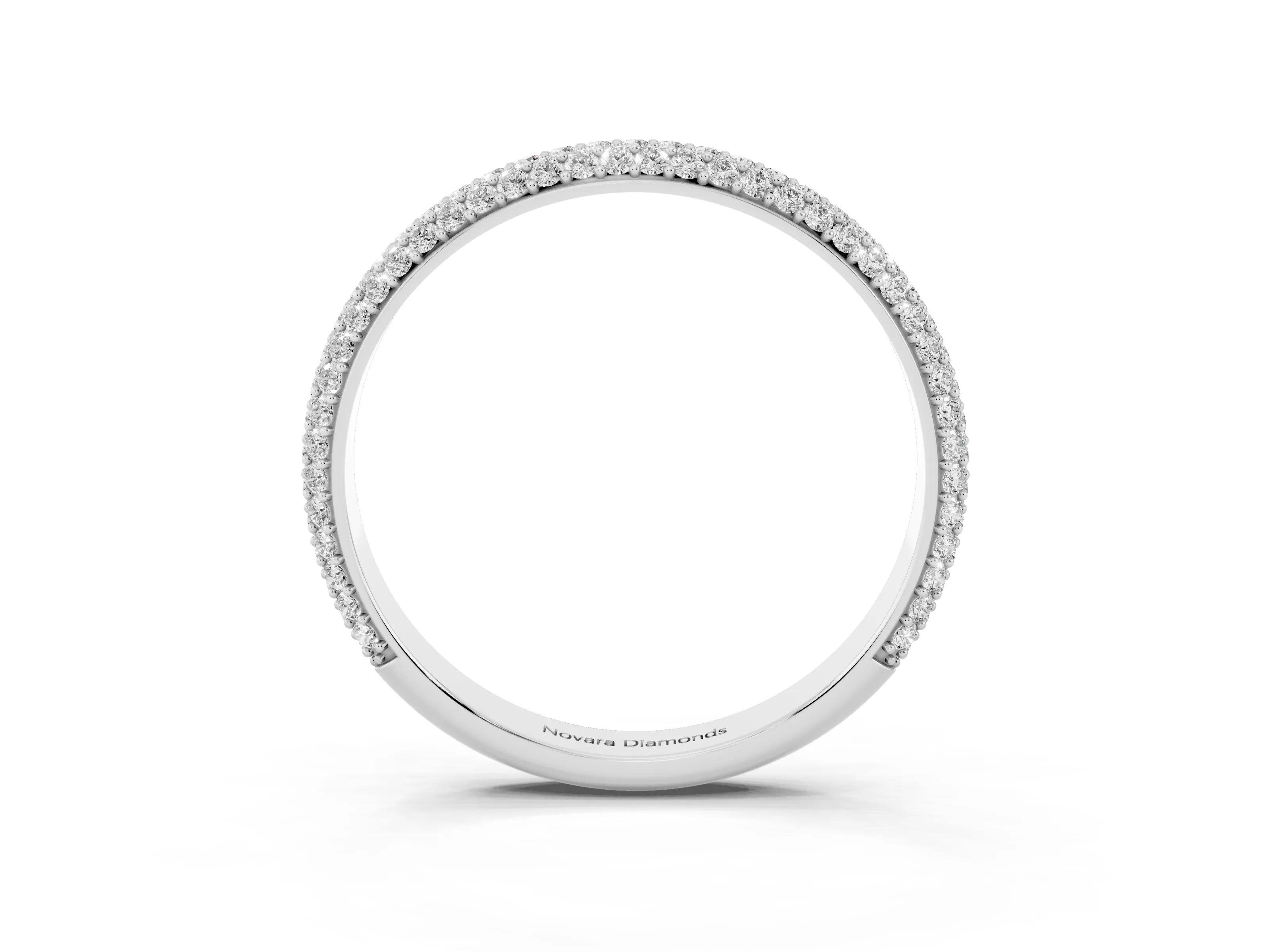 Round Diamond Three-Row Pavé Eternity Band Set in Platinum