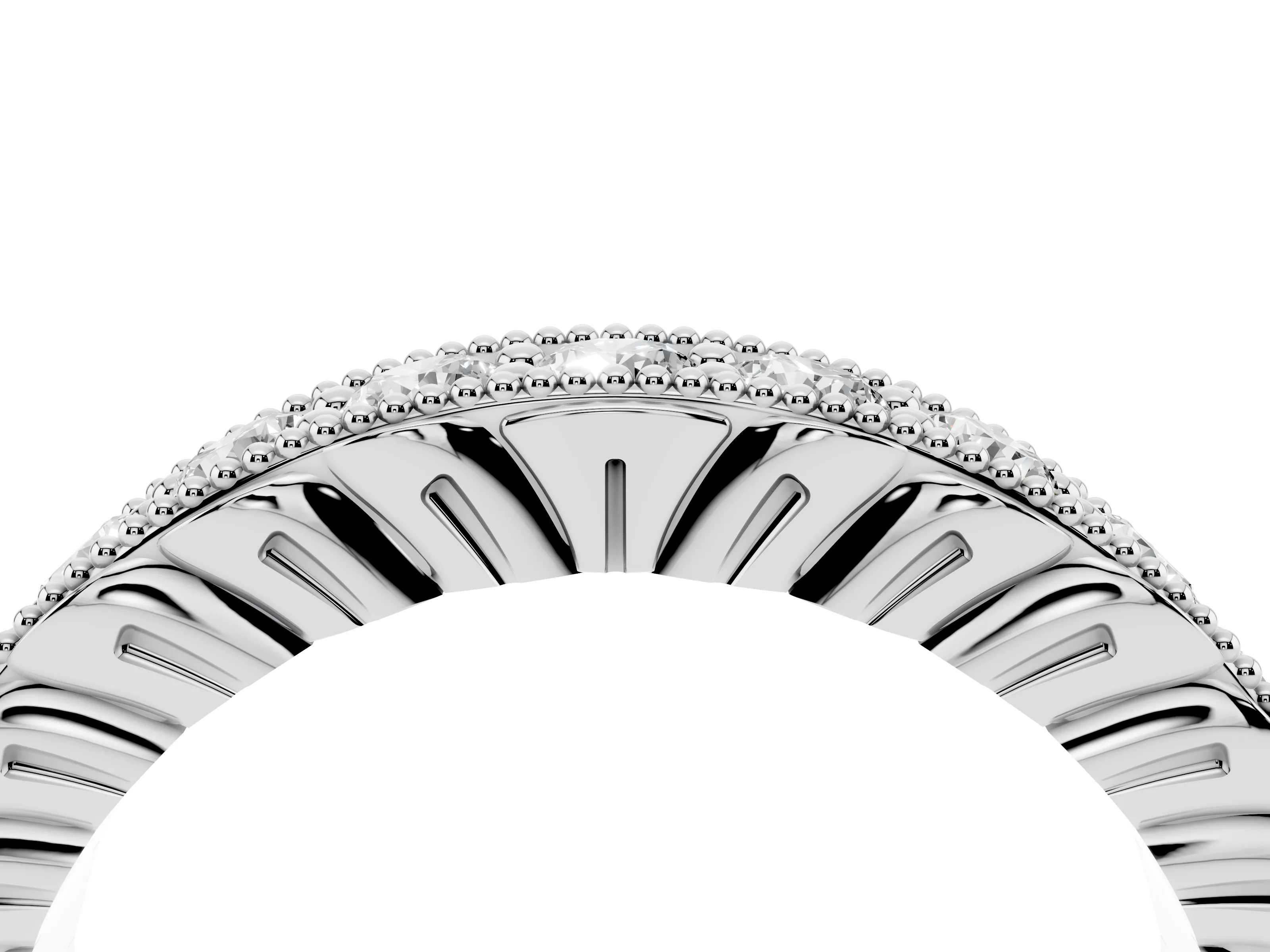 Round Diamond Full Circle Eternity Band Set in Silver with Channel Setting