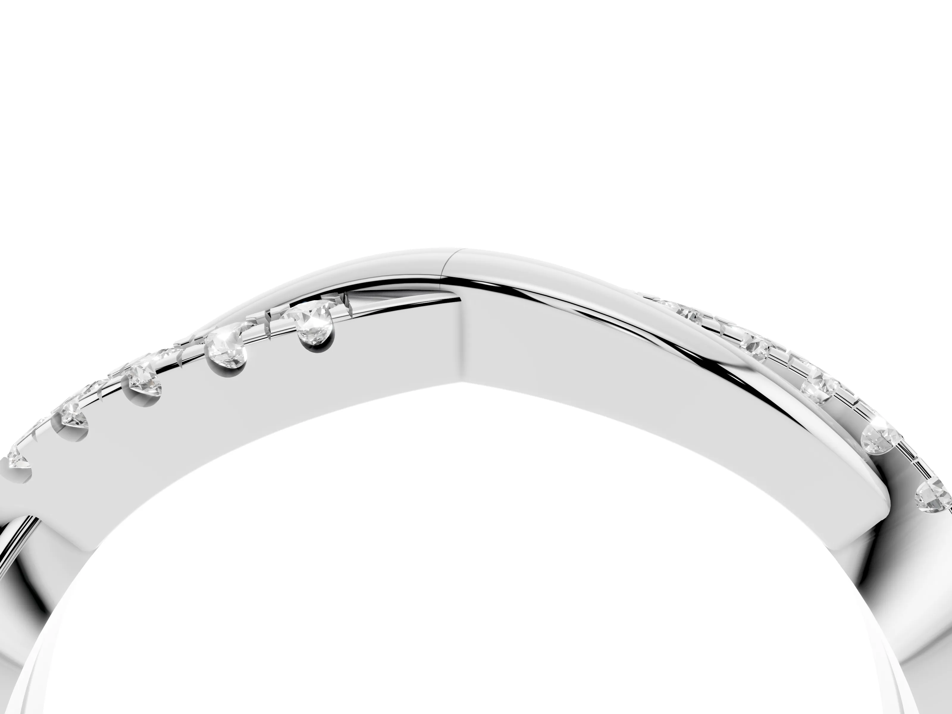 Round Diamond Twisted Infinity Band Set in Silver with Spaced Prong Settings