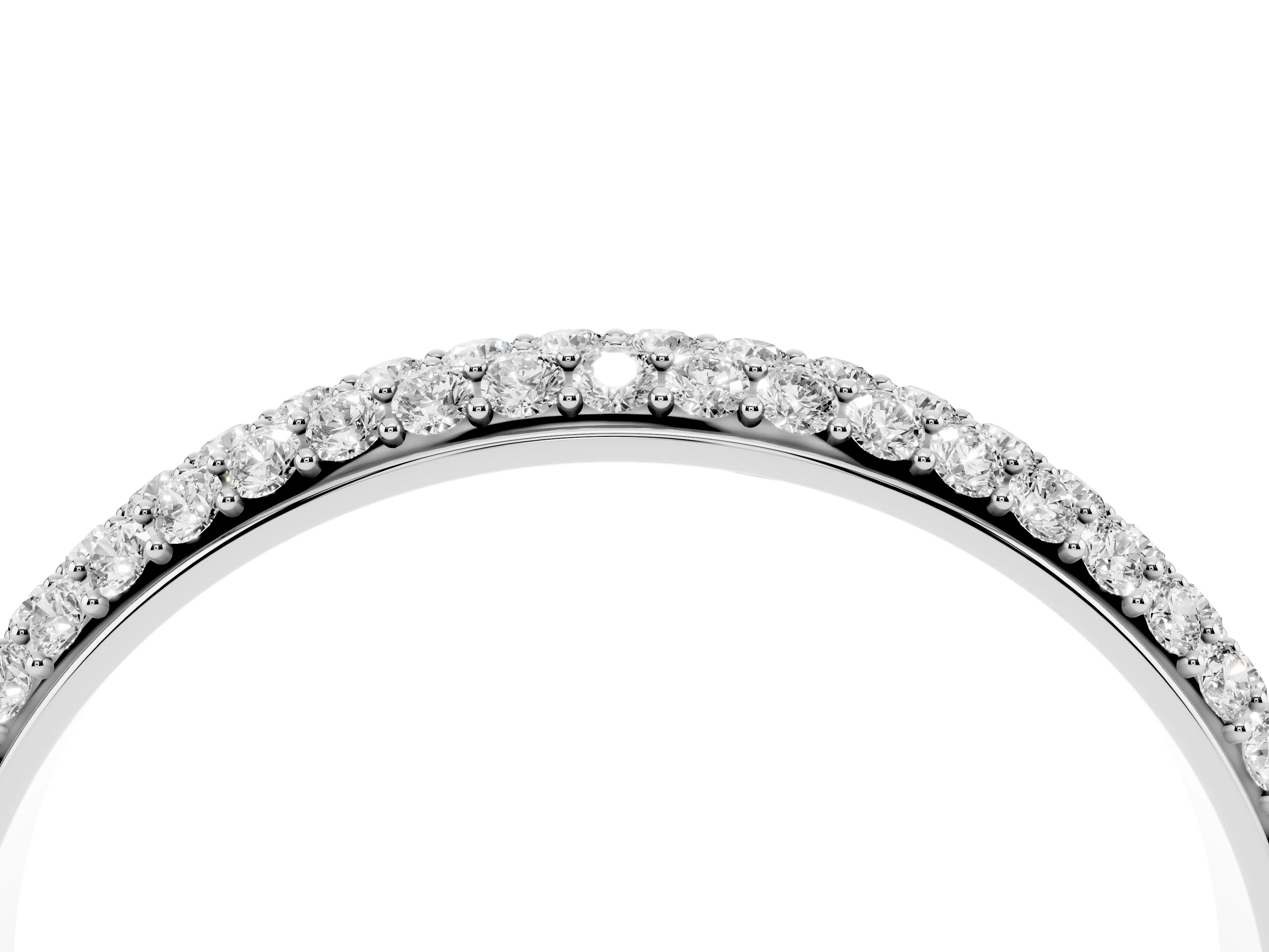 Round Diamond Pavé Eternity Band Set in White gold with All-Around Stones