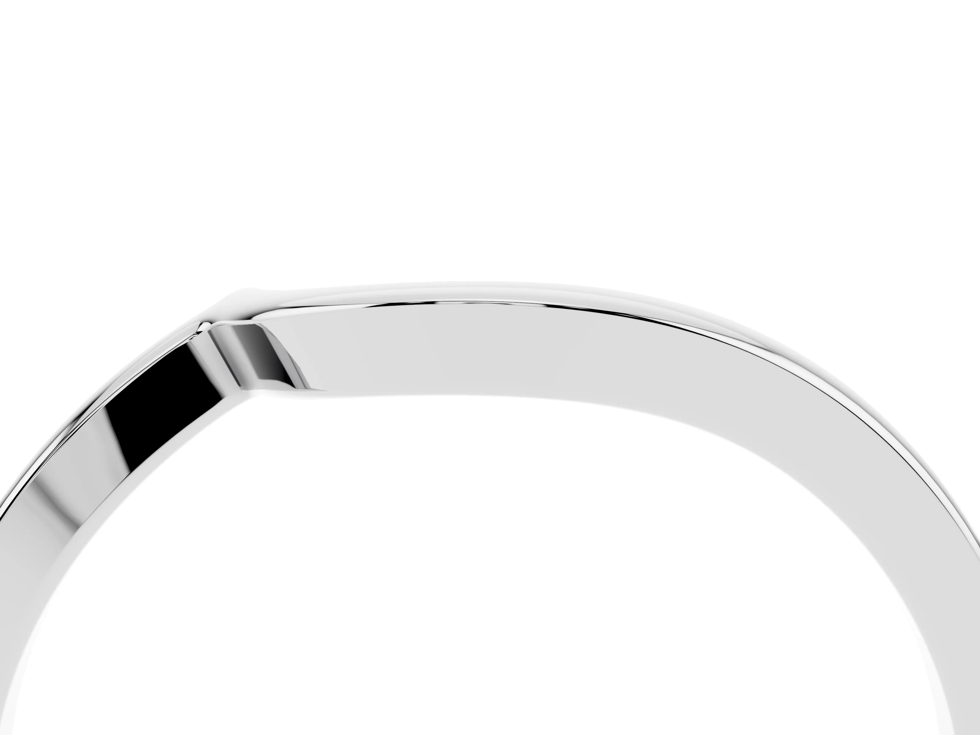 Round Diamond Curved Solitaire Band Set in White gold with Prong Setting