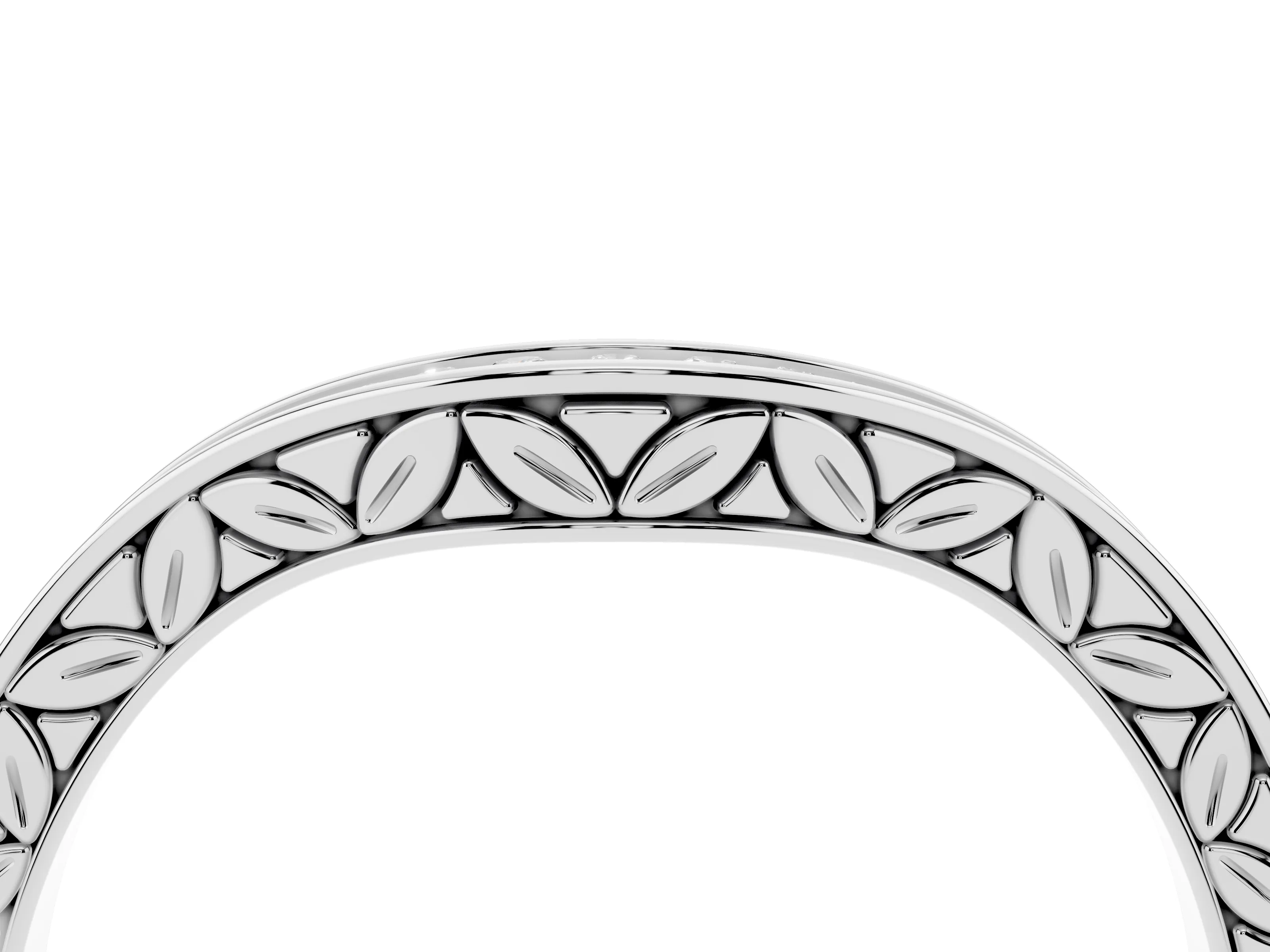 Round Diamond Wave Band Set in Silver with Channel Setting