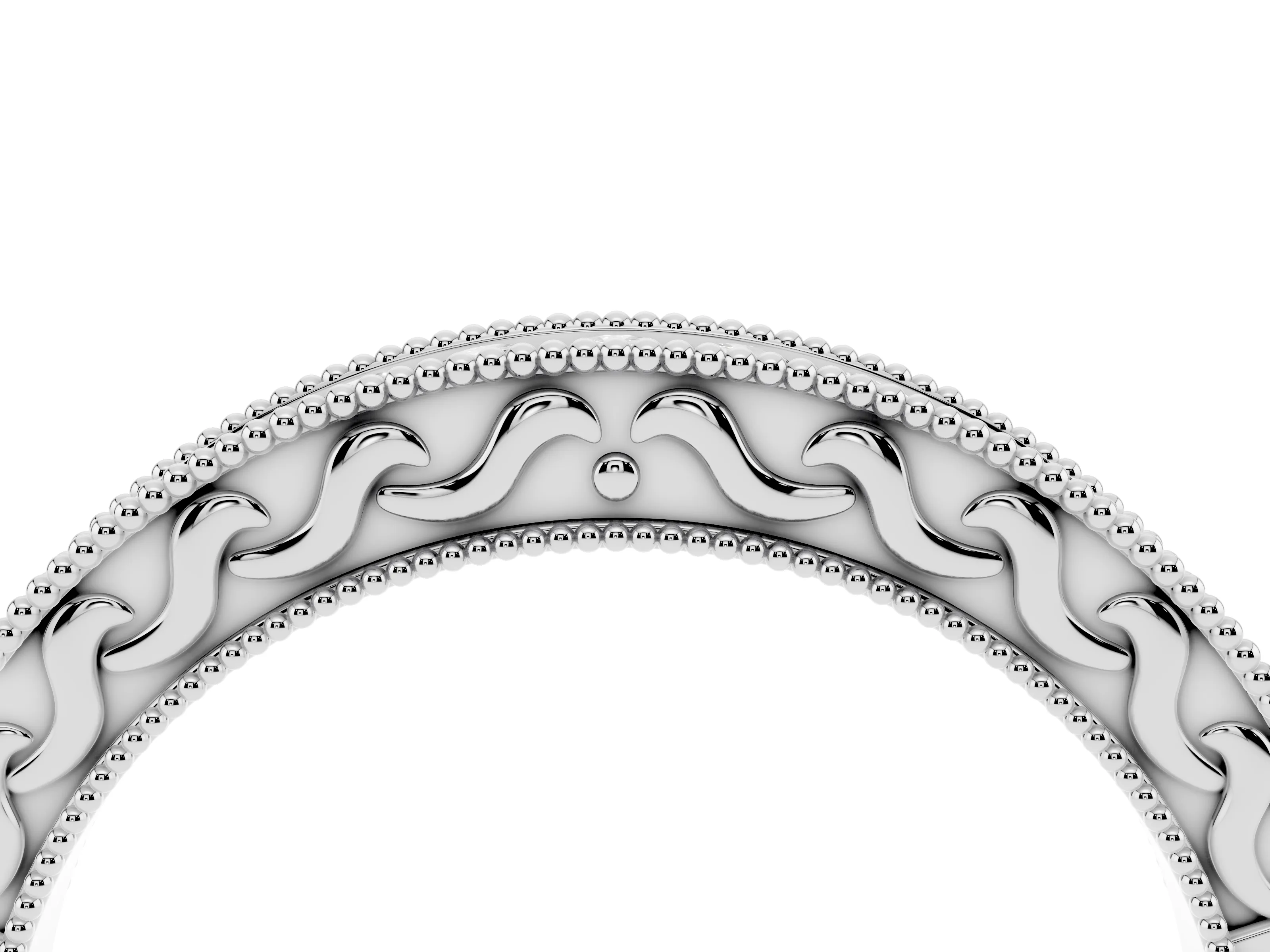 Round Diamond Channel Eternity Band Set in Platinum with Milgrain Border and Smooth Channel Top