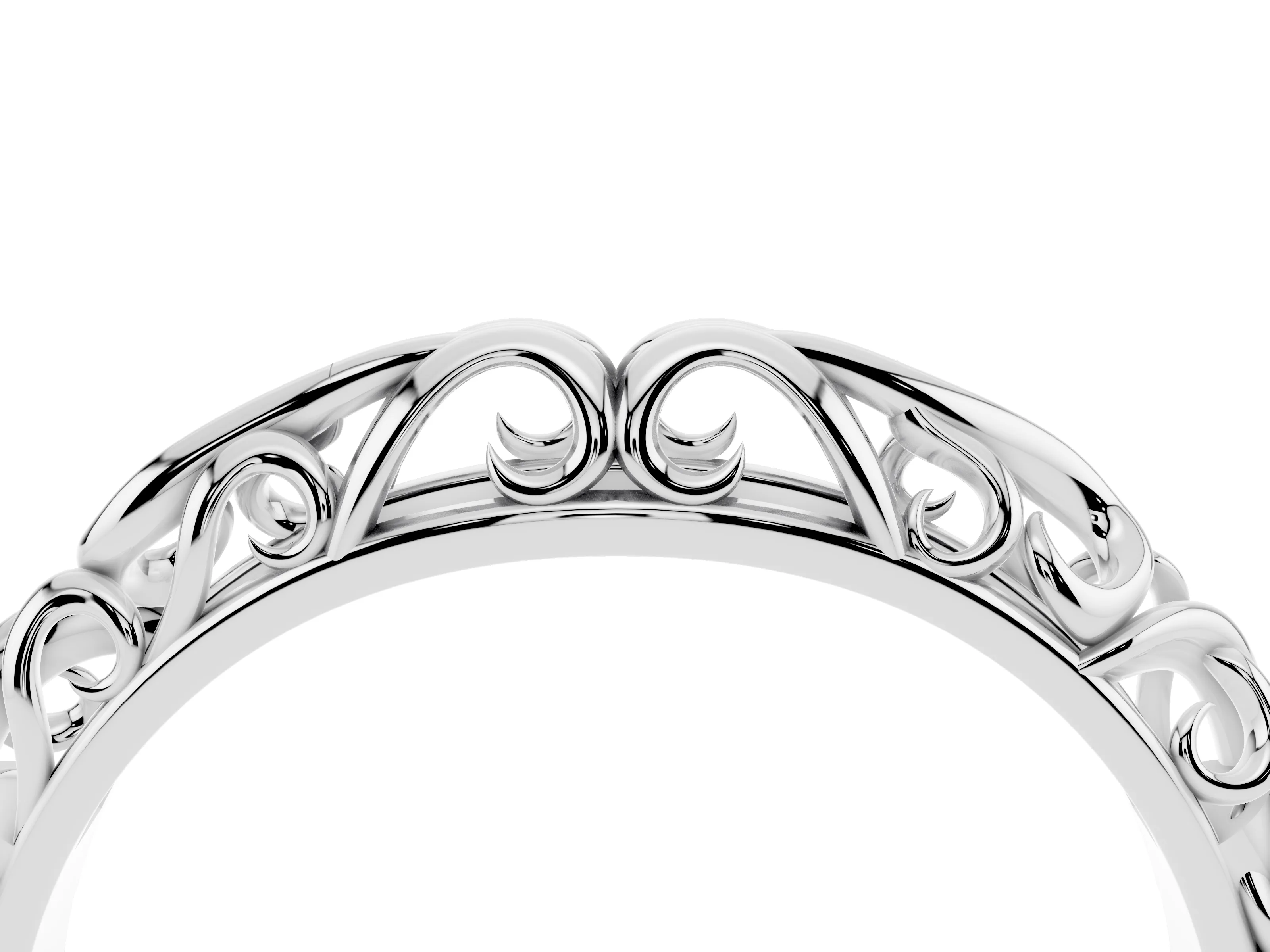 Twisted Vine Filigree Band Set in Silver