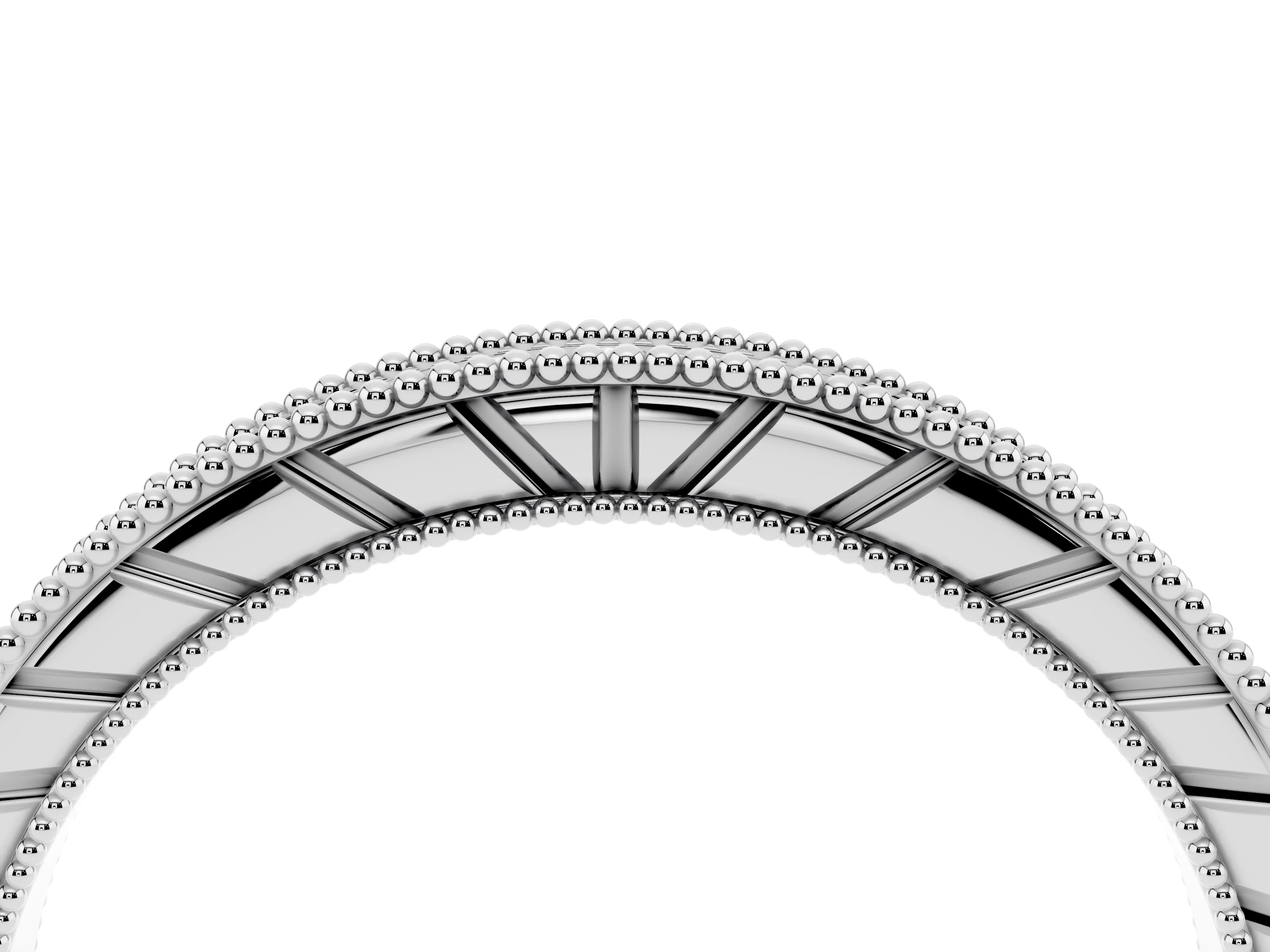 Round Diamond Eternity Band Set in Silver with Milgrain Channel Edges