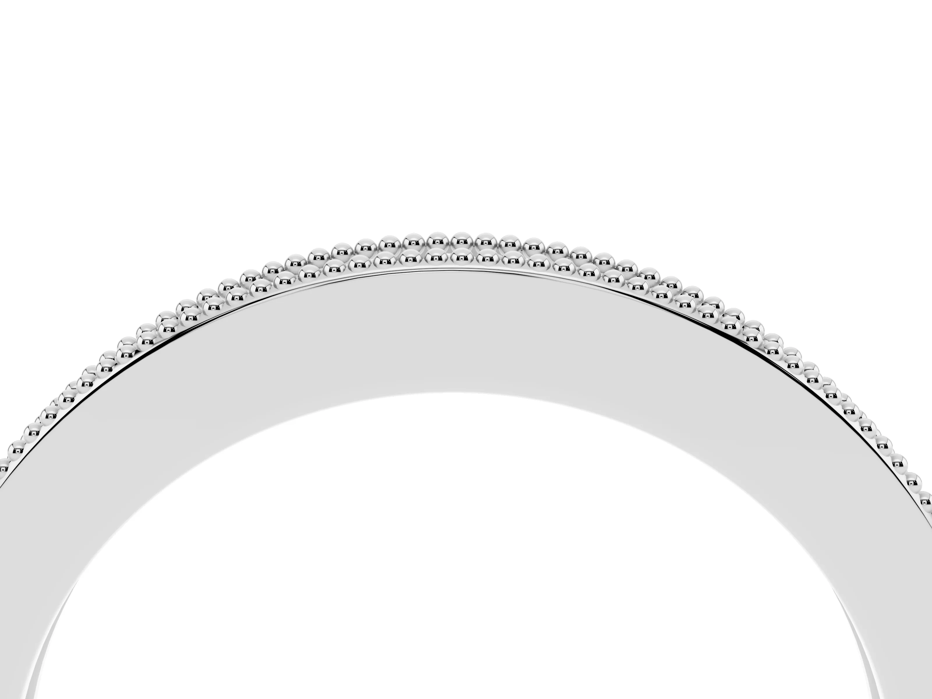 Round Diamond Pavé Eternity Band Set in Silver with Milgrain Edge Trim