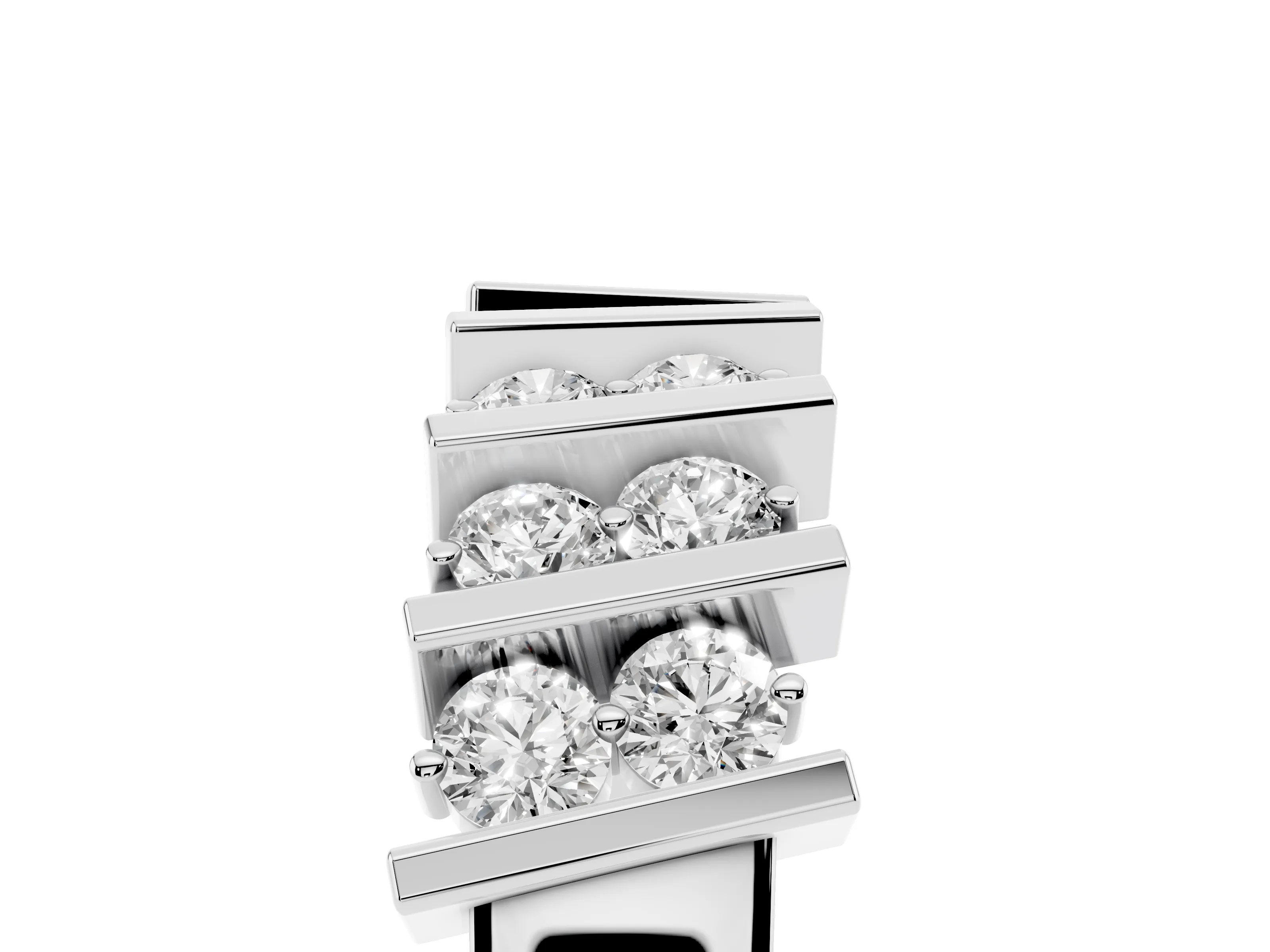 Round Diamond Channel Anniversary Band Set in Platinum with Vertical Prongs