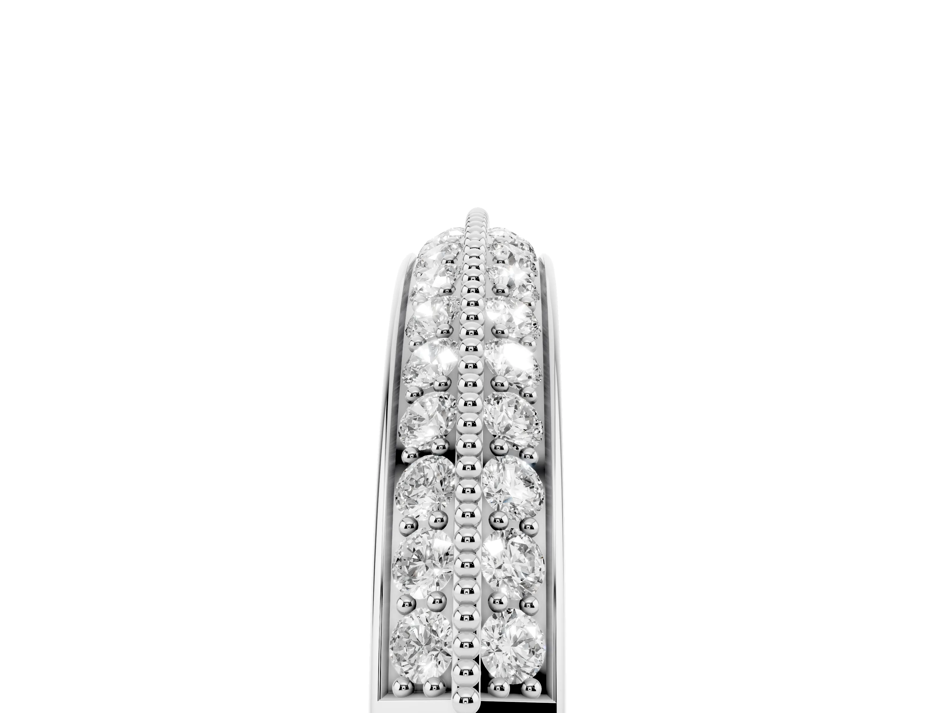 Round Diamond Pavé Eternity Band Set in Platinum with Milgrain Edging