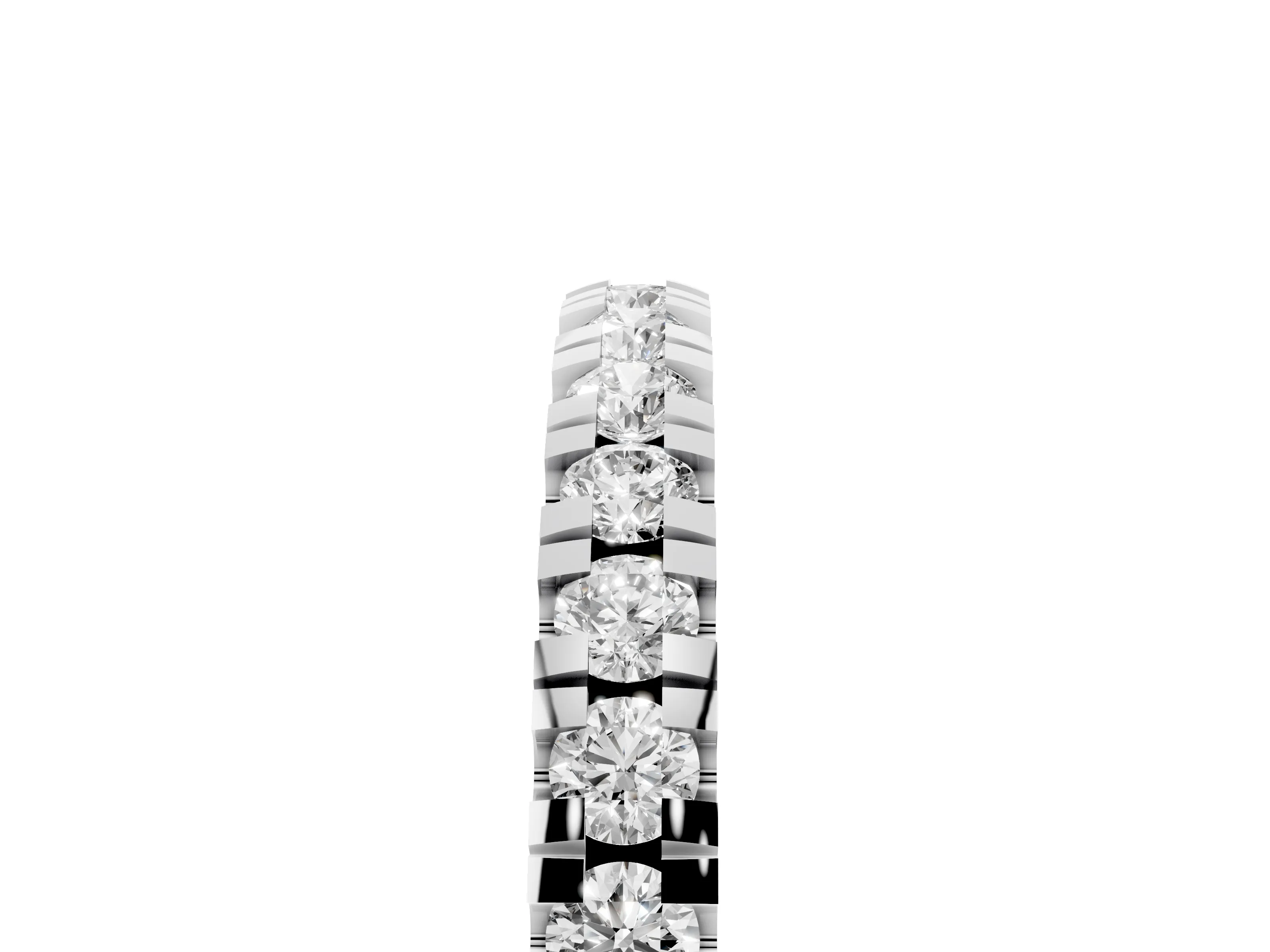 Round Cut Diamond Pavé Thin Band Set in White gold