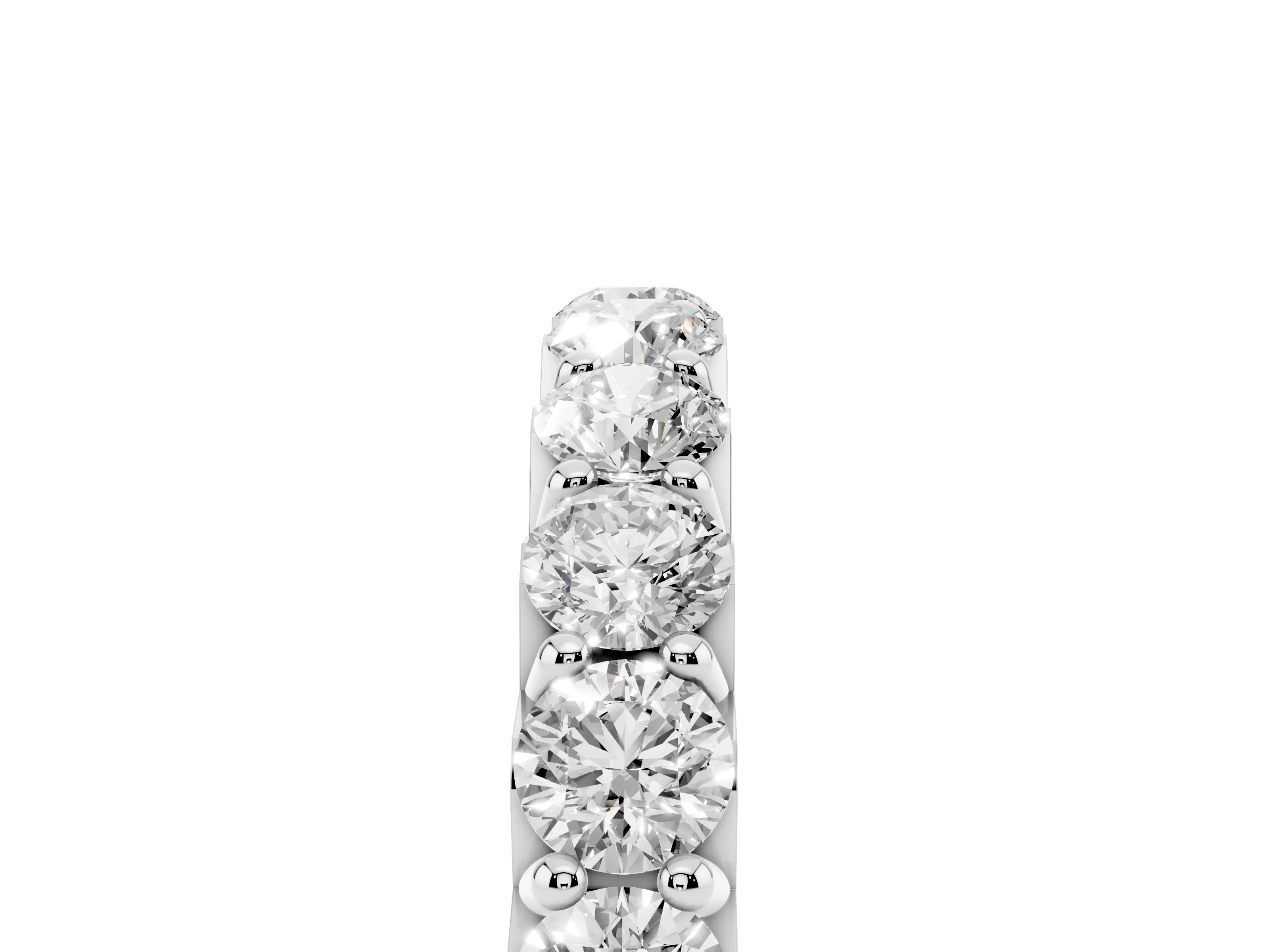 Round Diamond Half Eternity Band Set in Silver with Classic Prong Setting