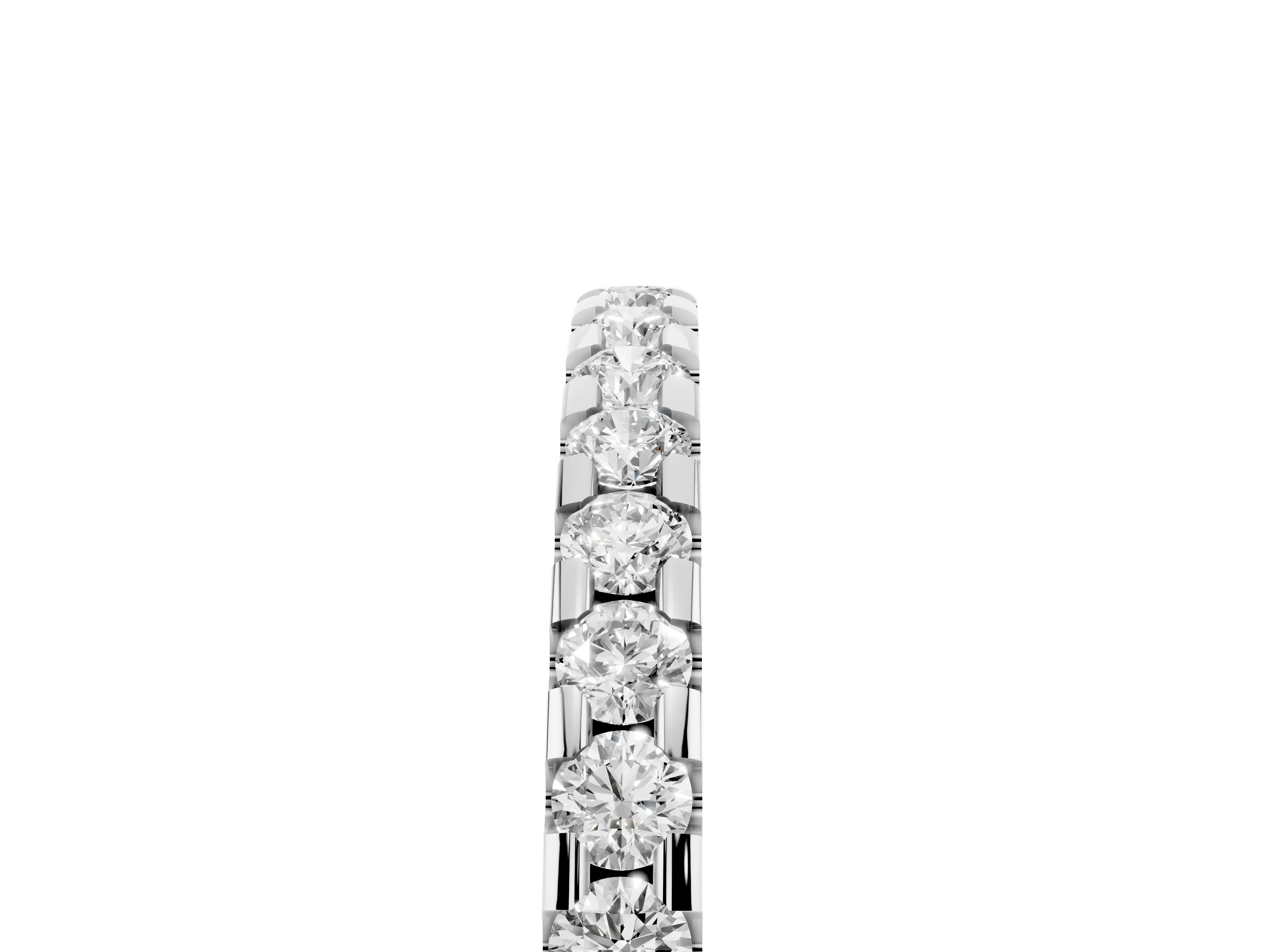 Round Diamond Eternity Band Set in Platinum with Pavé Micro Prong Setting