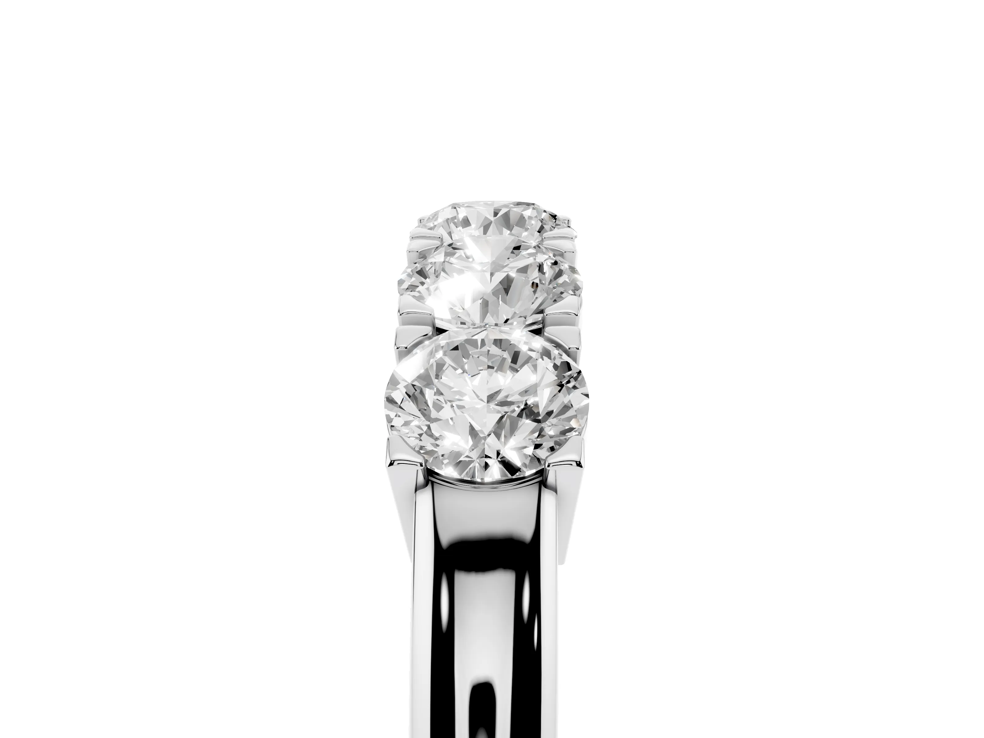 Five-Stone Round Diamond Aligned Row Band Set in Silver with Prong Setting