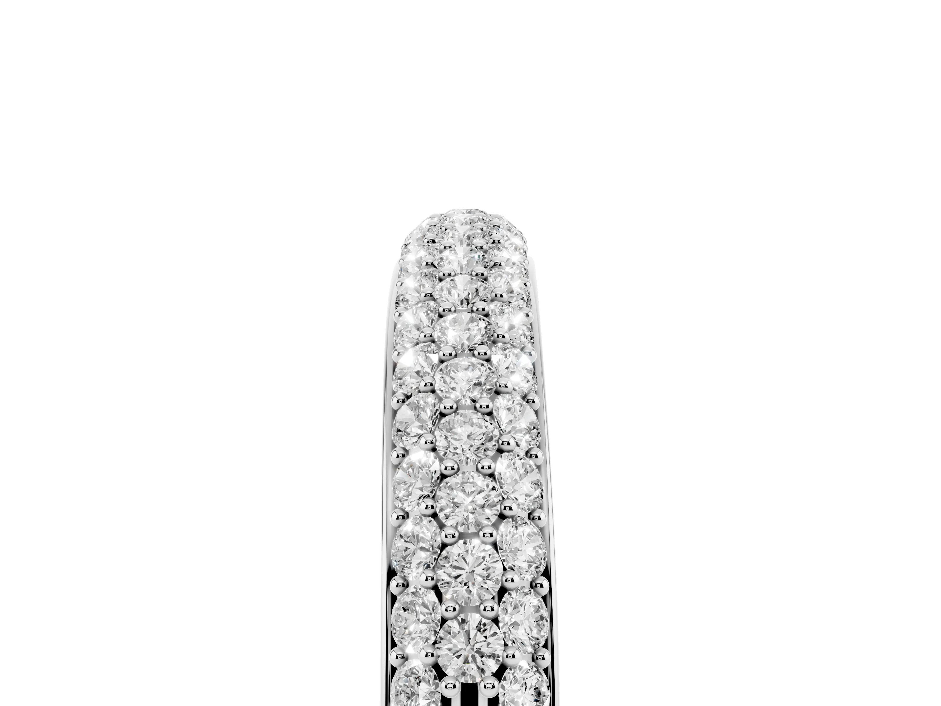 Round Diamond Pavé Eternity Band Set in White gold with All-Around Stones