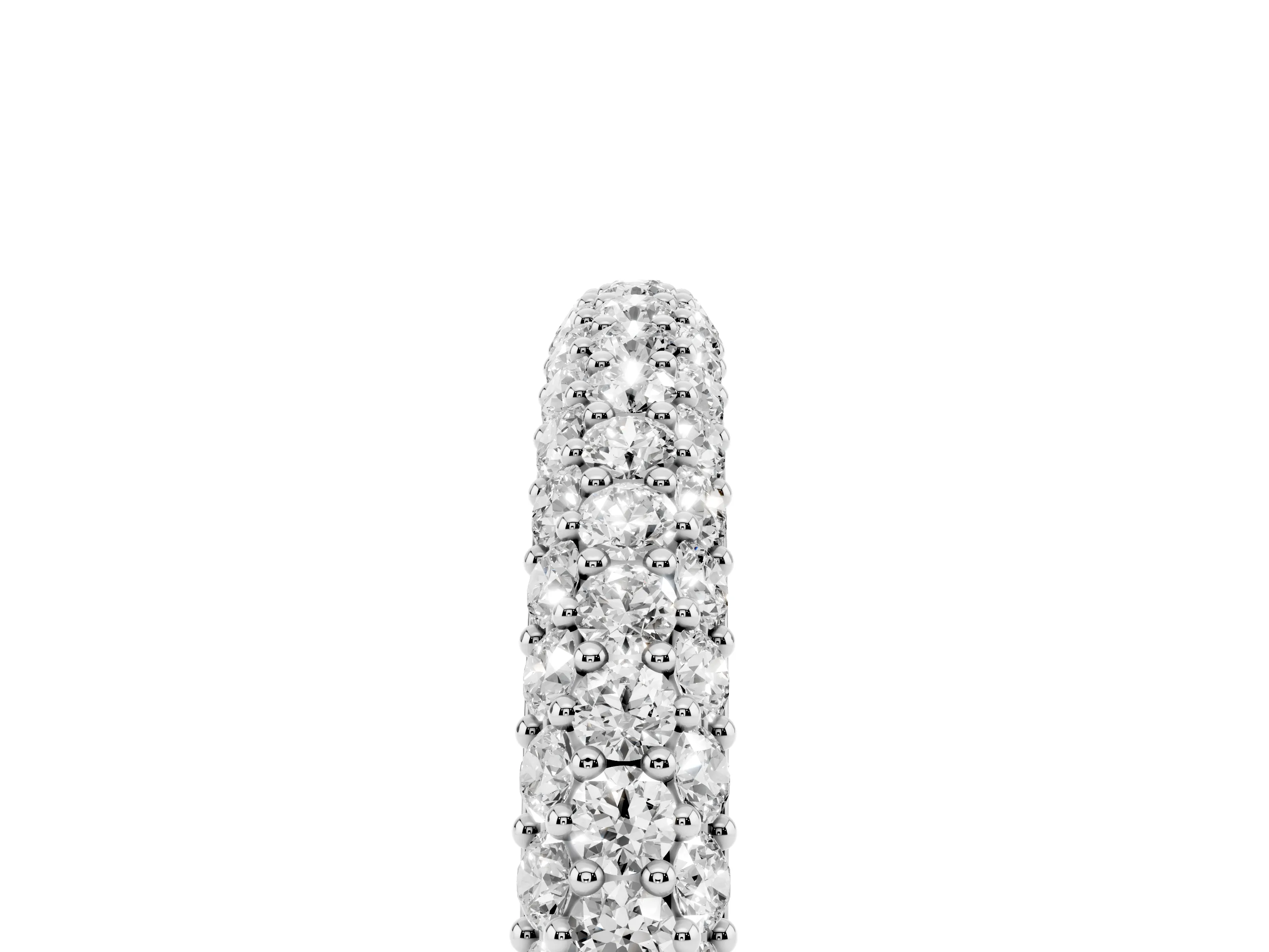 Round Diamond Pavé Eternity Band Set in White gold with Full Circle Row