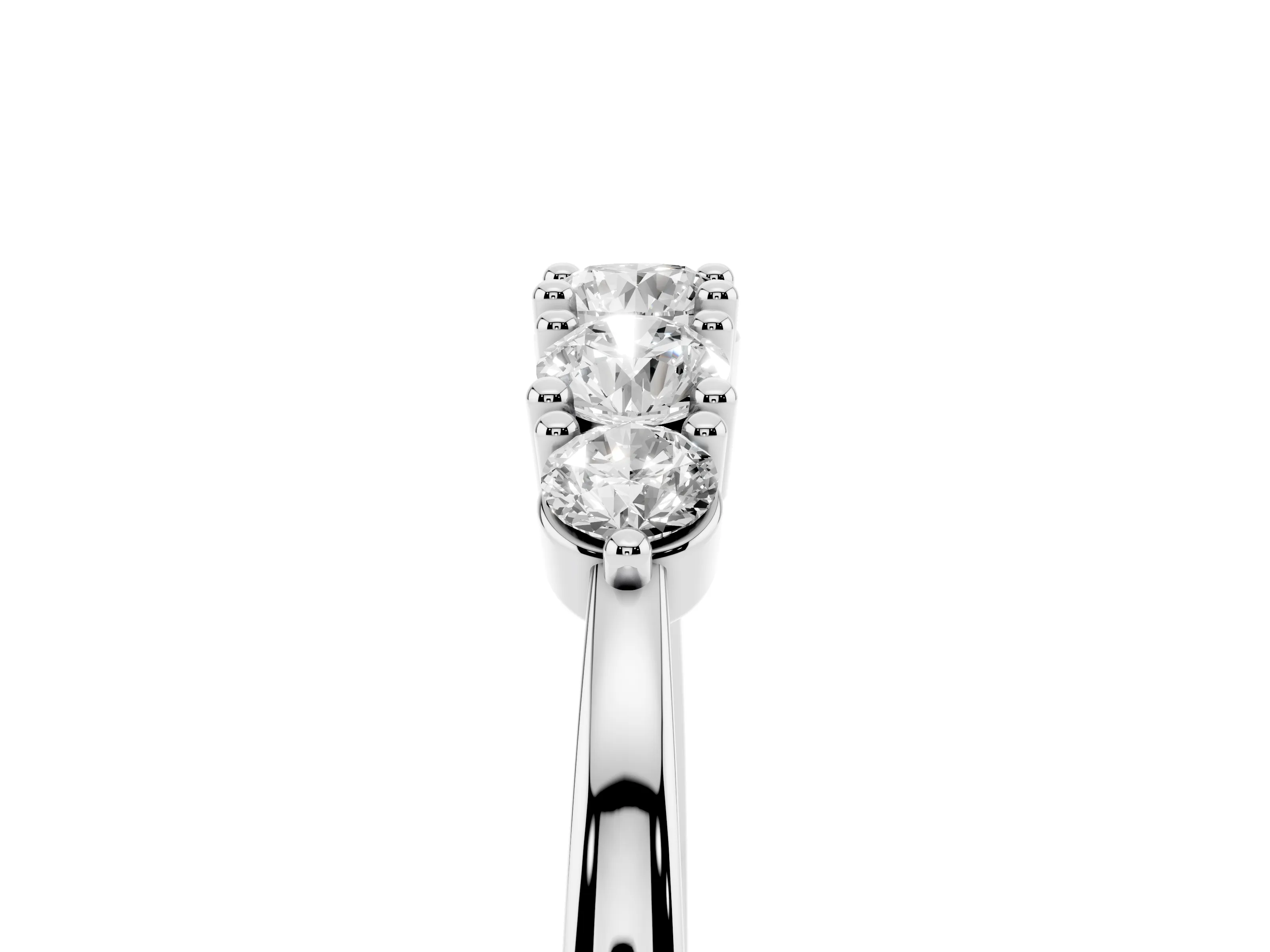 Round Diamond Half Eternity Band Set in Platinum with Prong Setting
