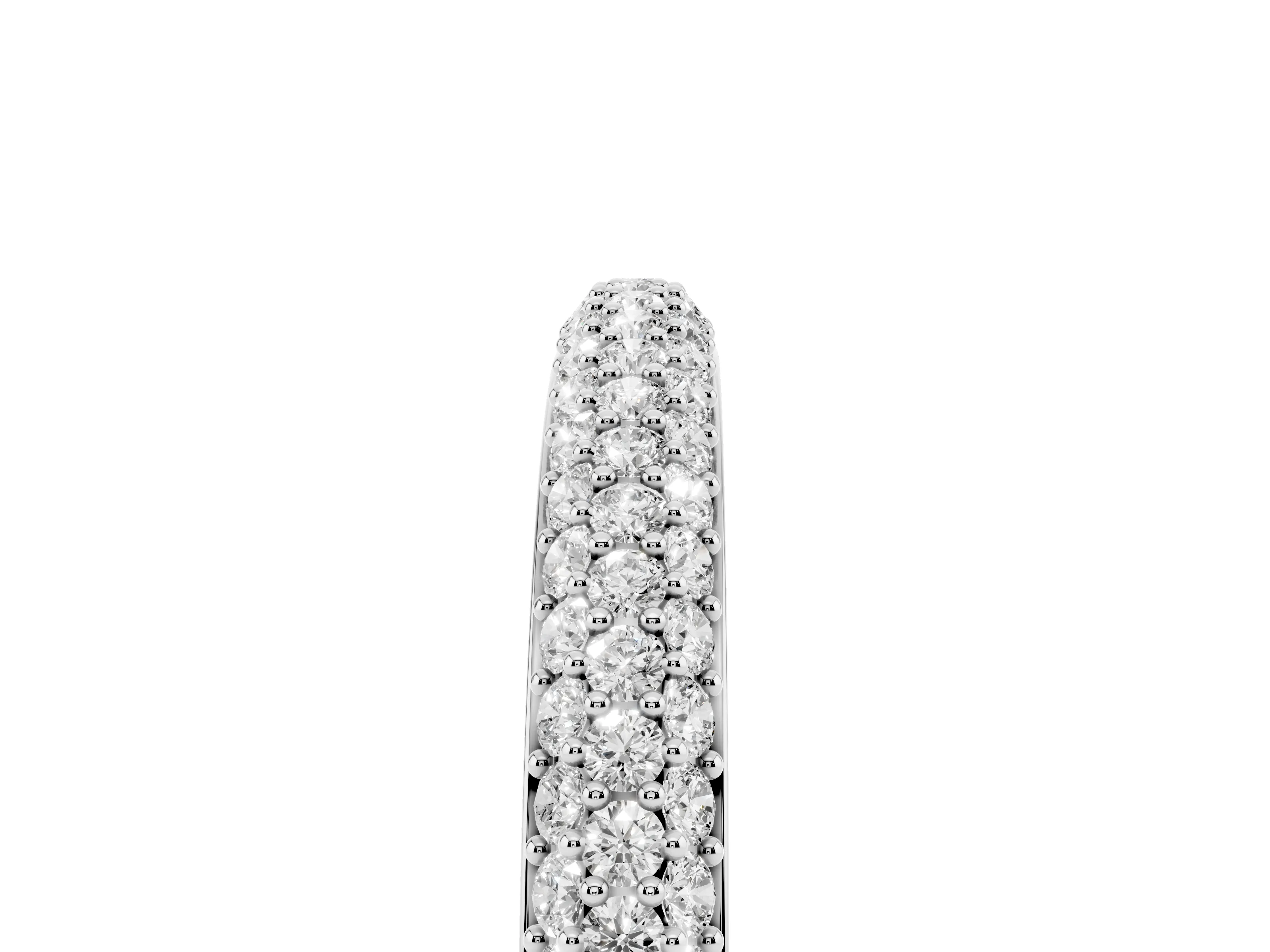 Round Diamond Three-Row Pavé Eternity Band Set in Platinum