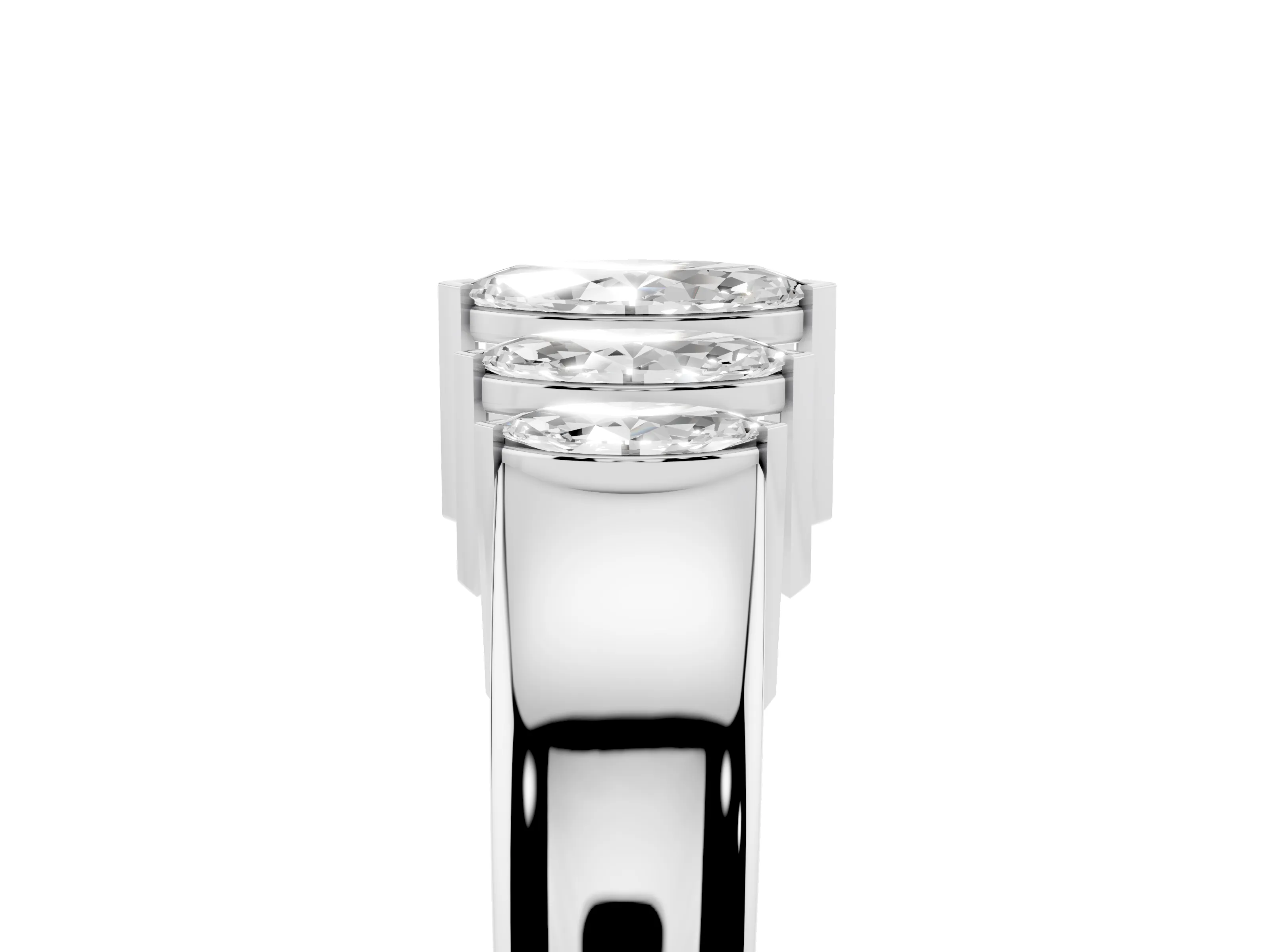 Marquise Diamond Five-Stone Band Set in Silver with Bar Setting