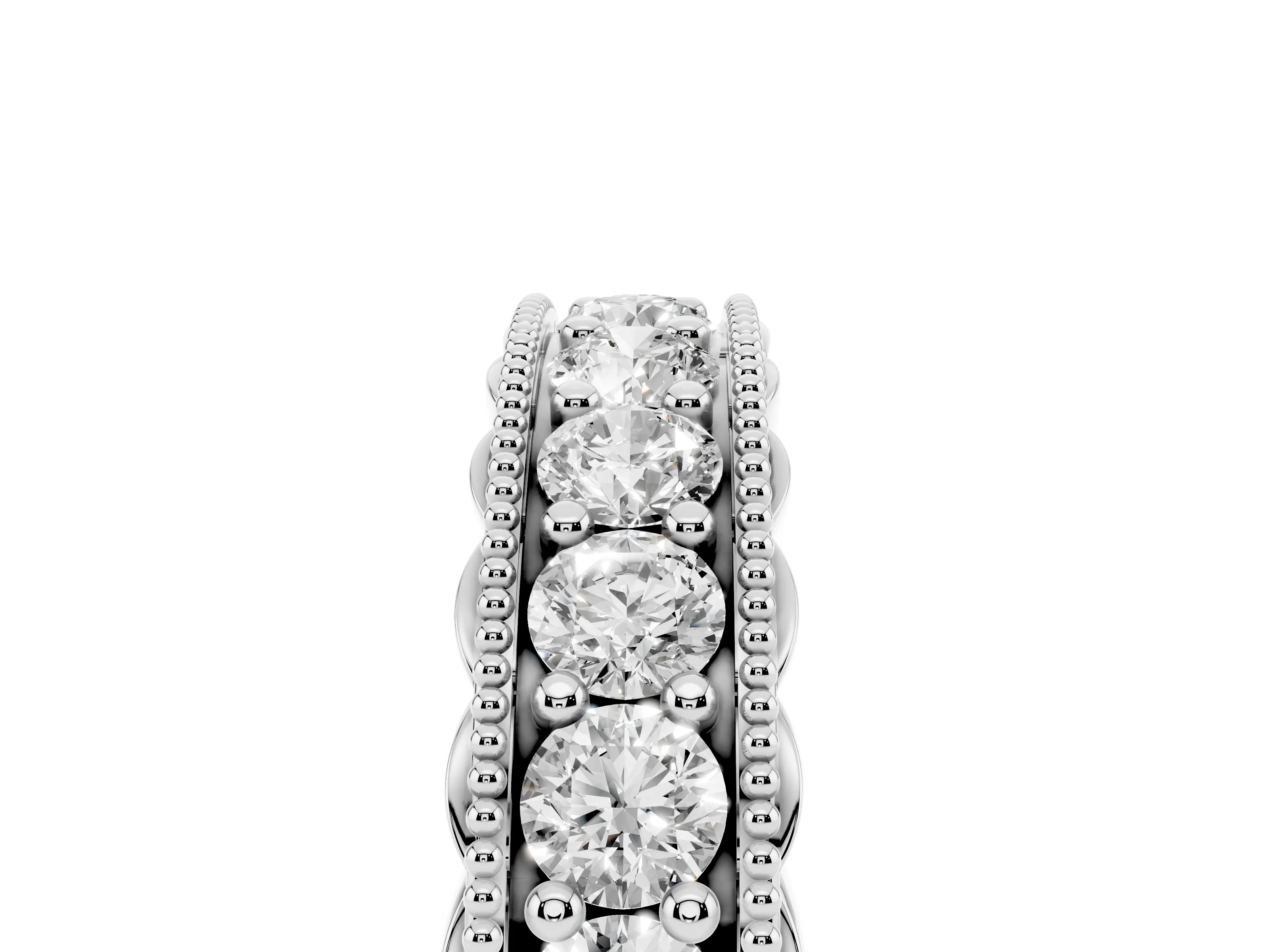 Round Diamond Full Circle Eternity Band Set in Silver with Channel Setting