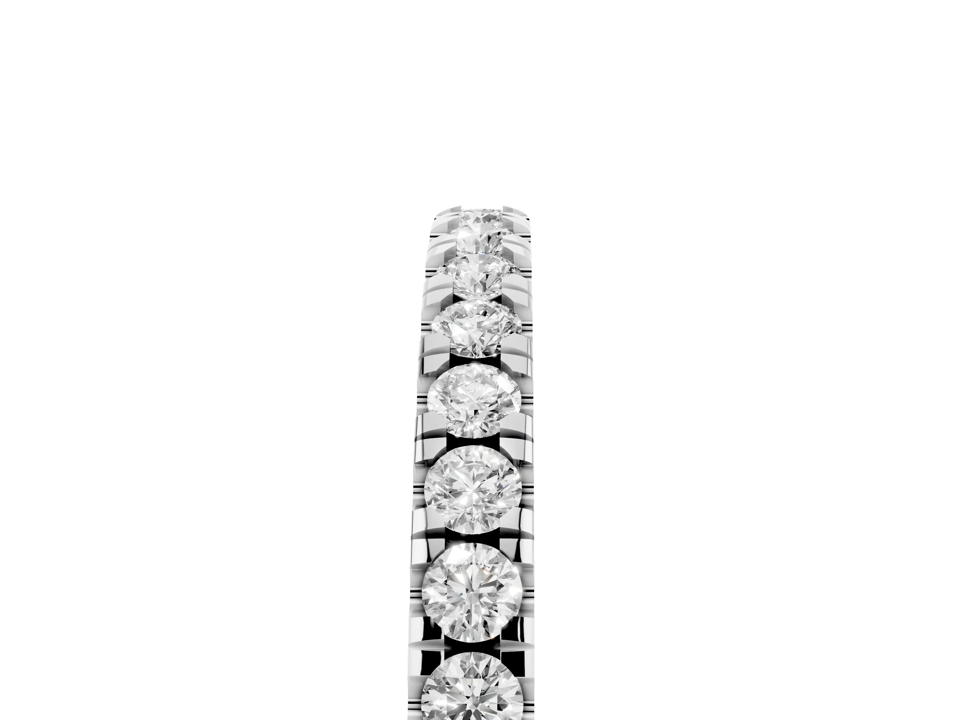 Round Diamond Eternity Band Set in White gold with Pavé-Set Row