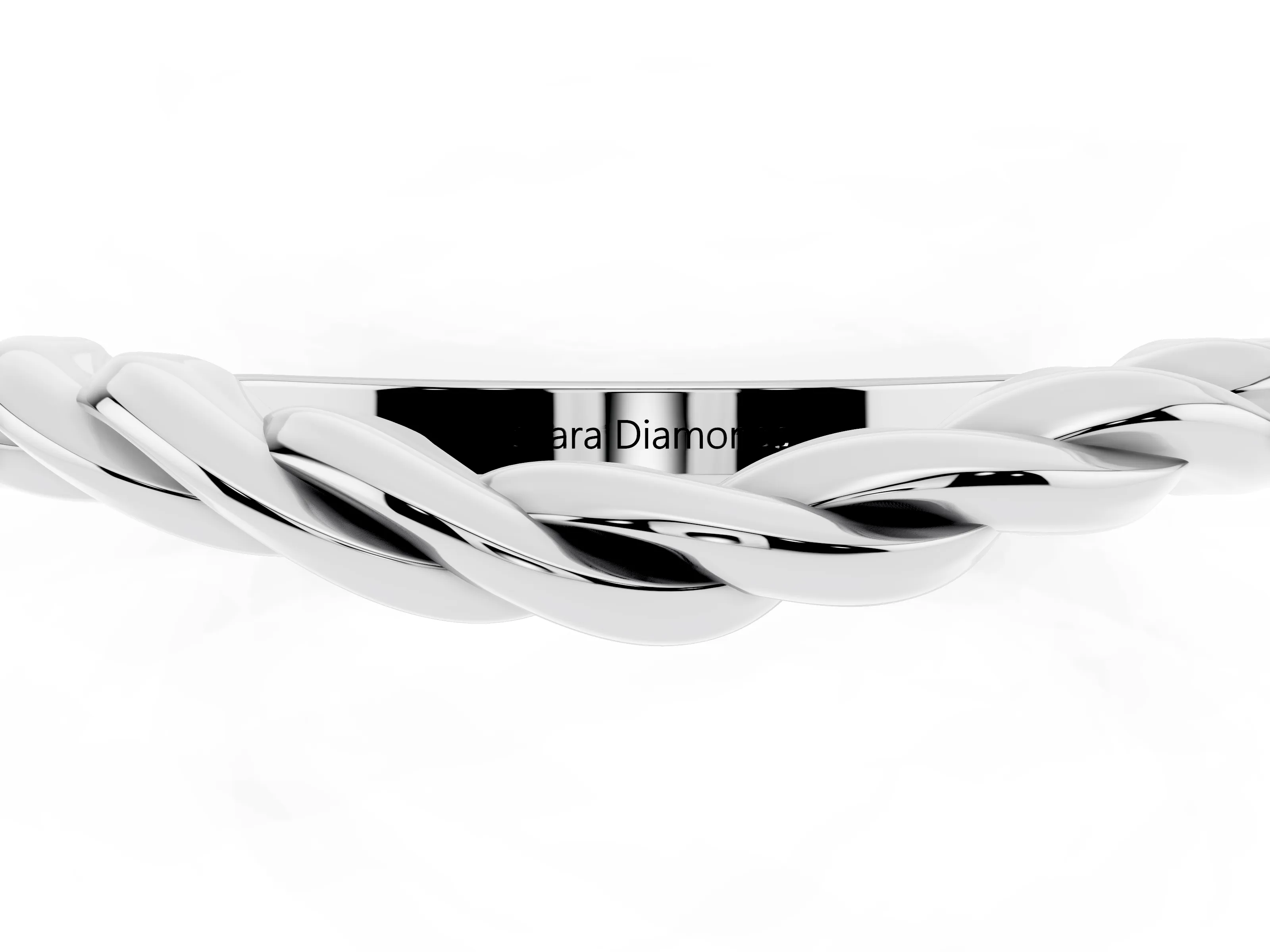 Marquise Diamond Twist Eternity Band Set in Silver with Bezel Setting
