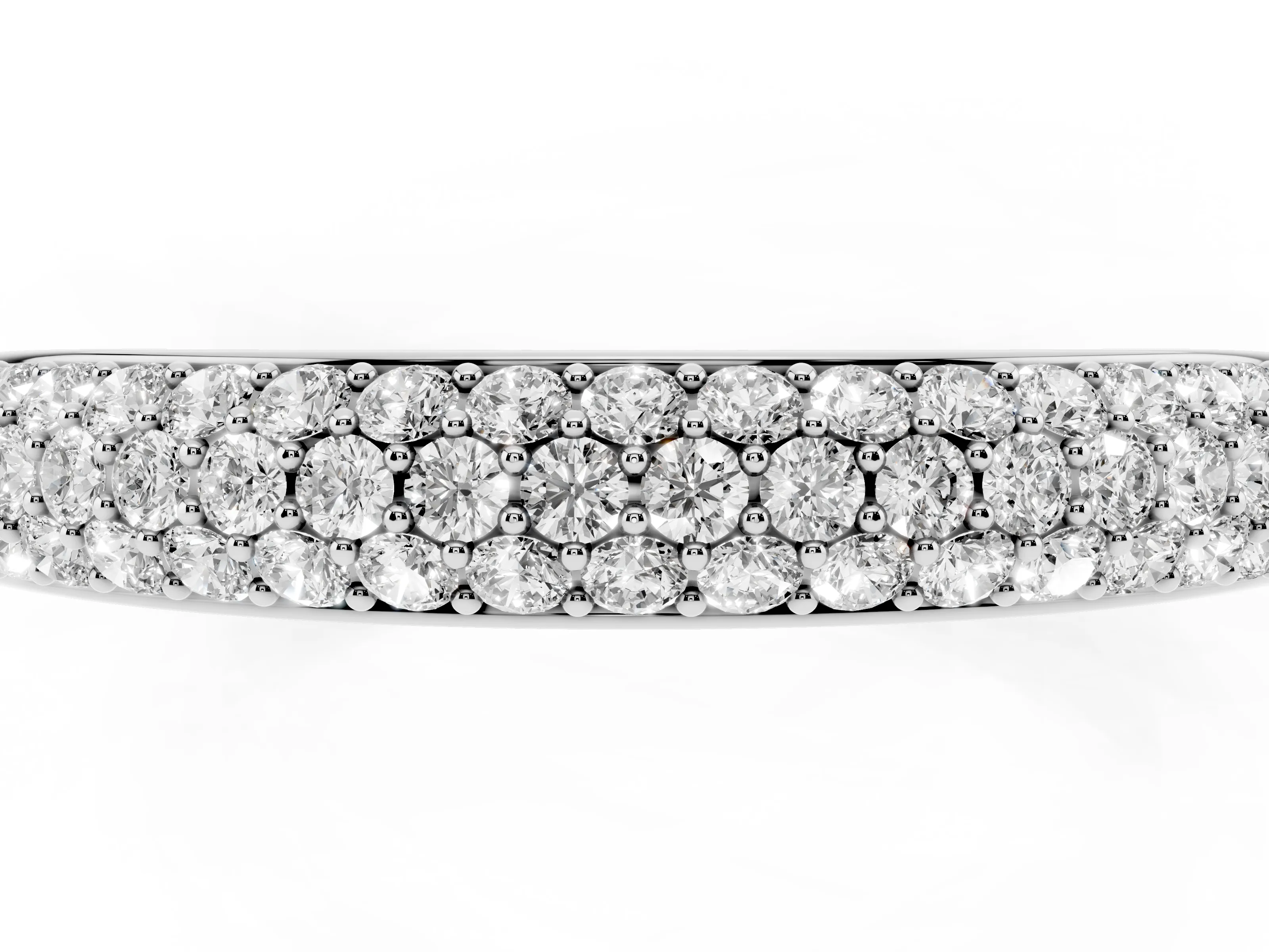 Round Diamond Pavé Eternity Band Set in White gold with All-Around Stones