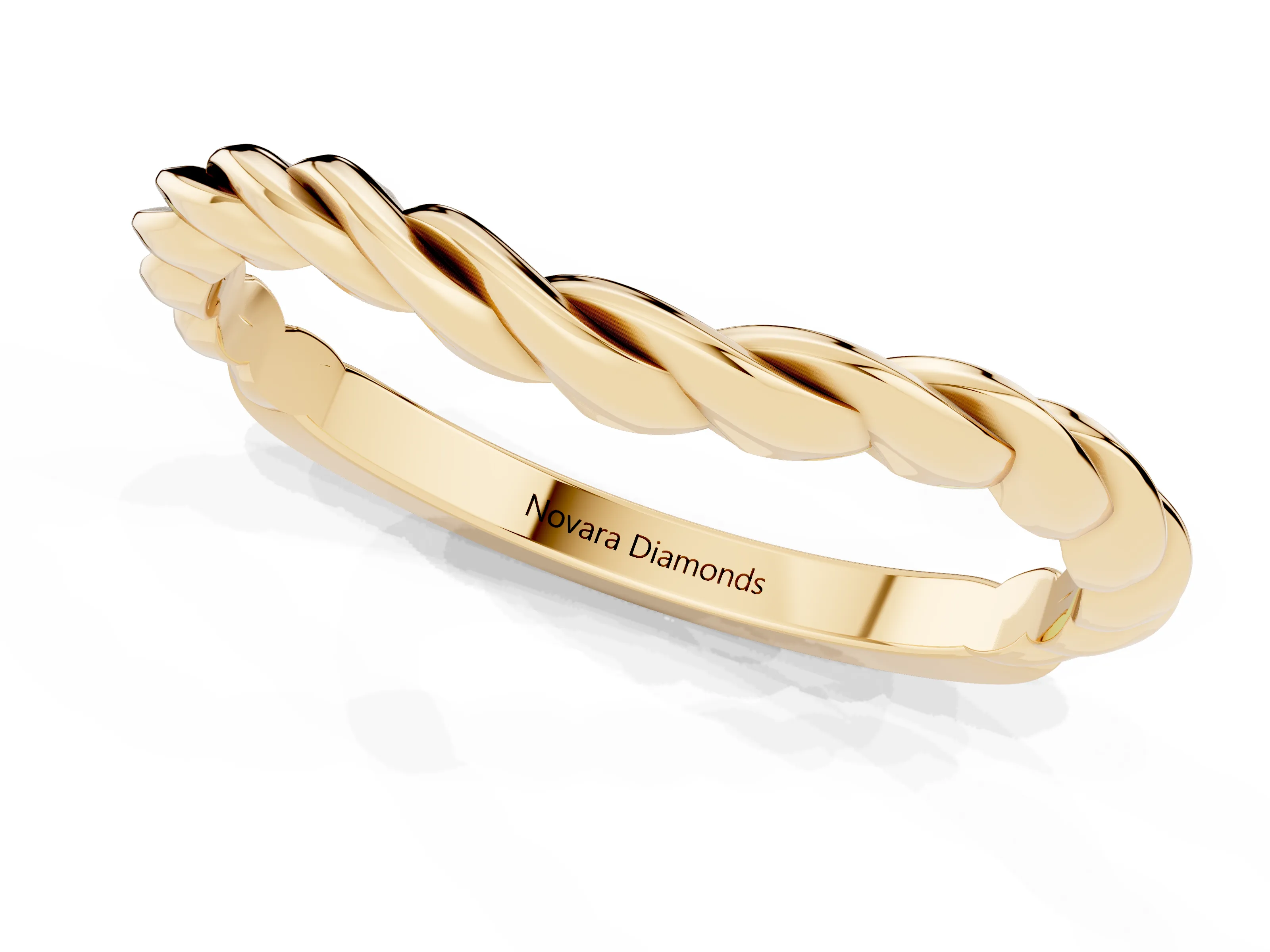 Marquise Diamond Twist Eternity Band Set in Yellow gold with Bezel Setting