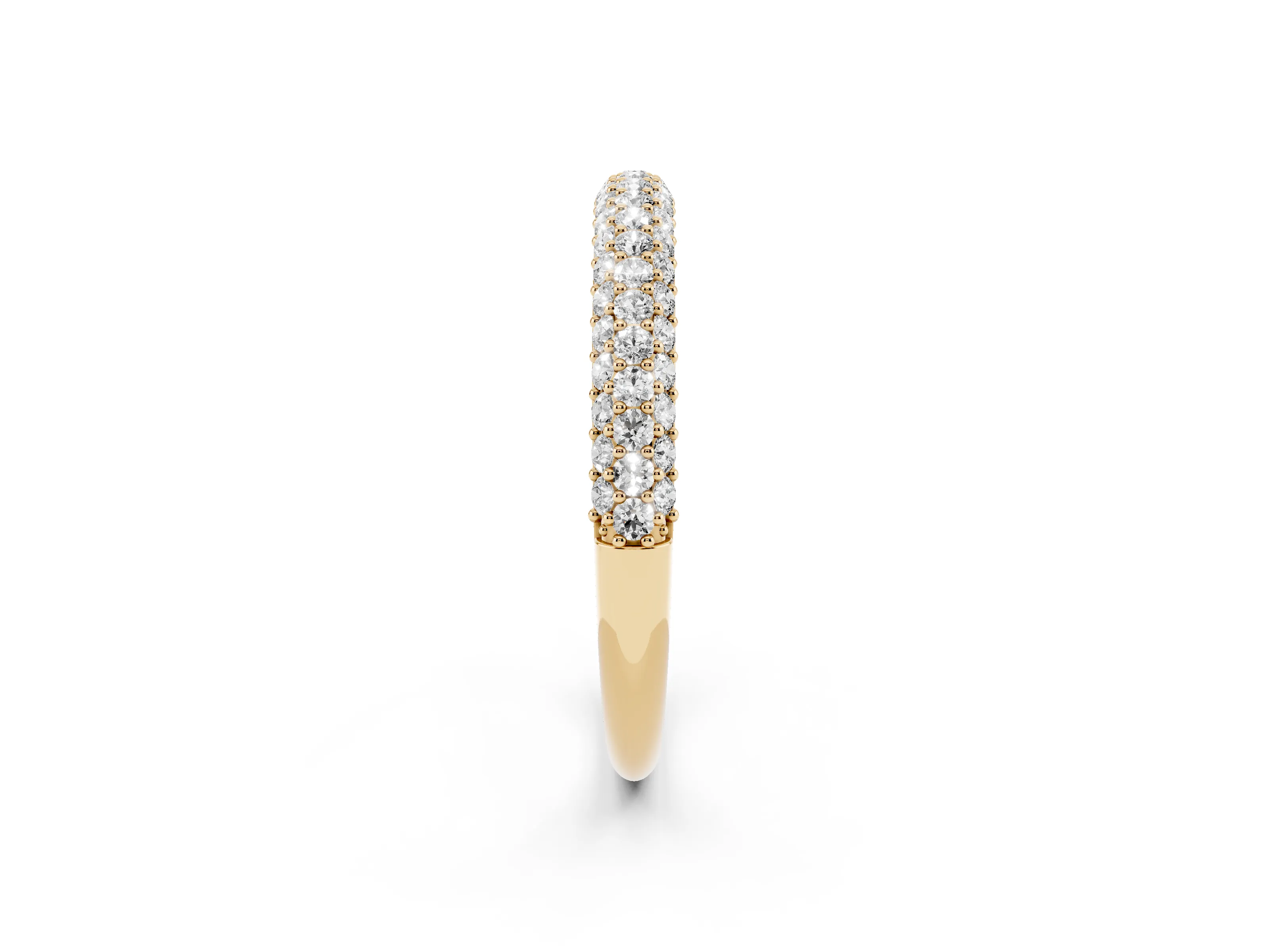 Round Diamond Pavé Eternity Band Set in Yellow gold with Full Circle Row