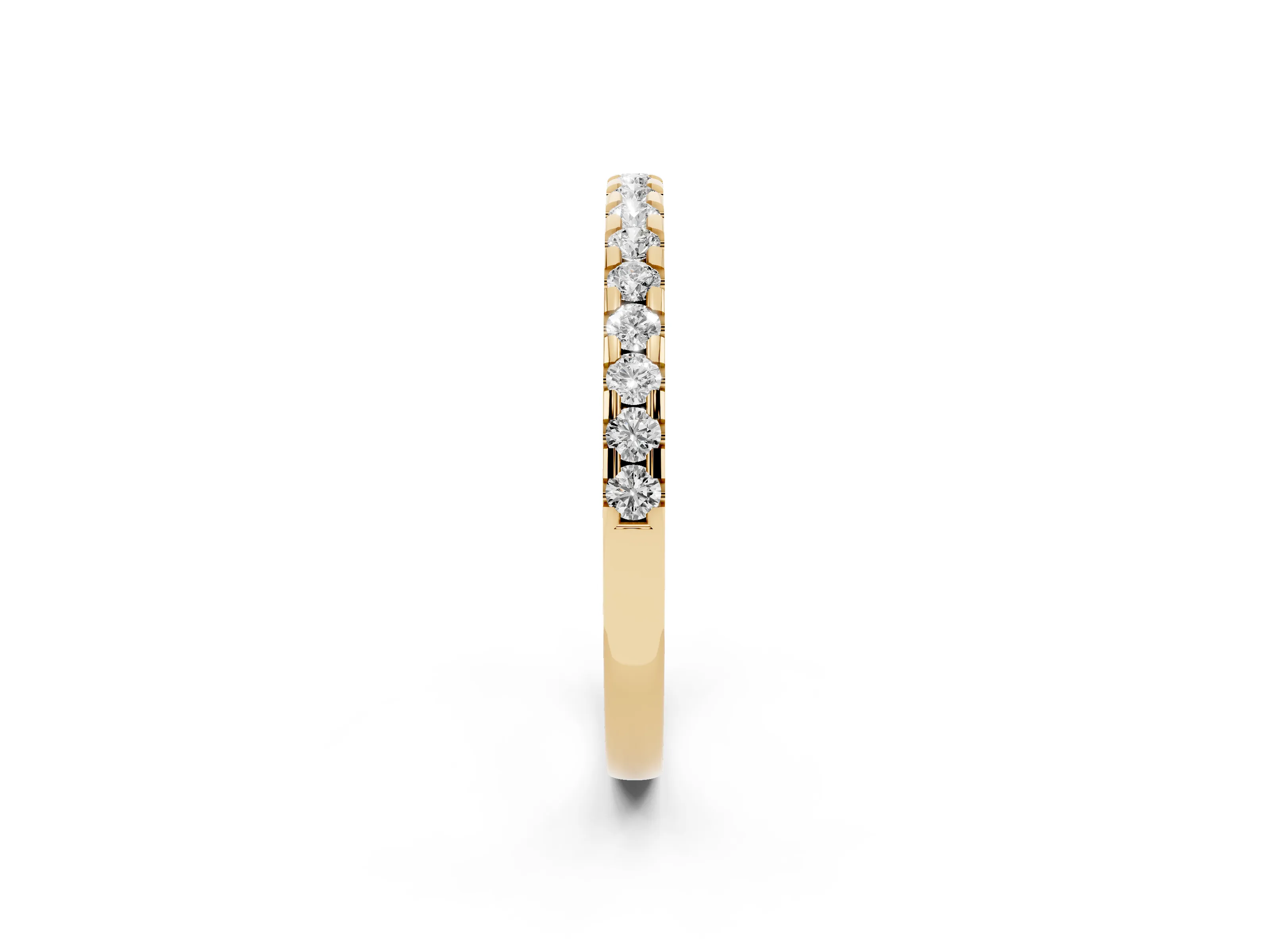 Round Diamond Eternity Band Set in Yellow gold with Pavé Micro Prong Setting