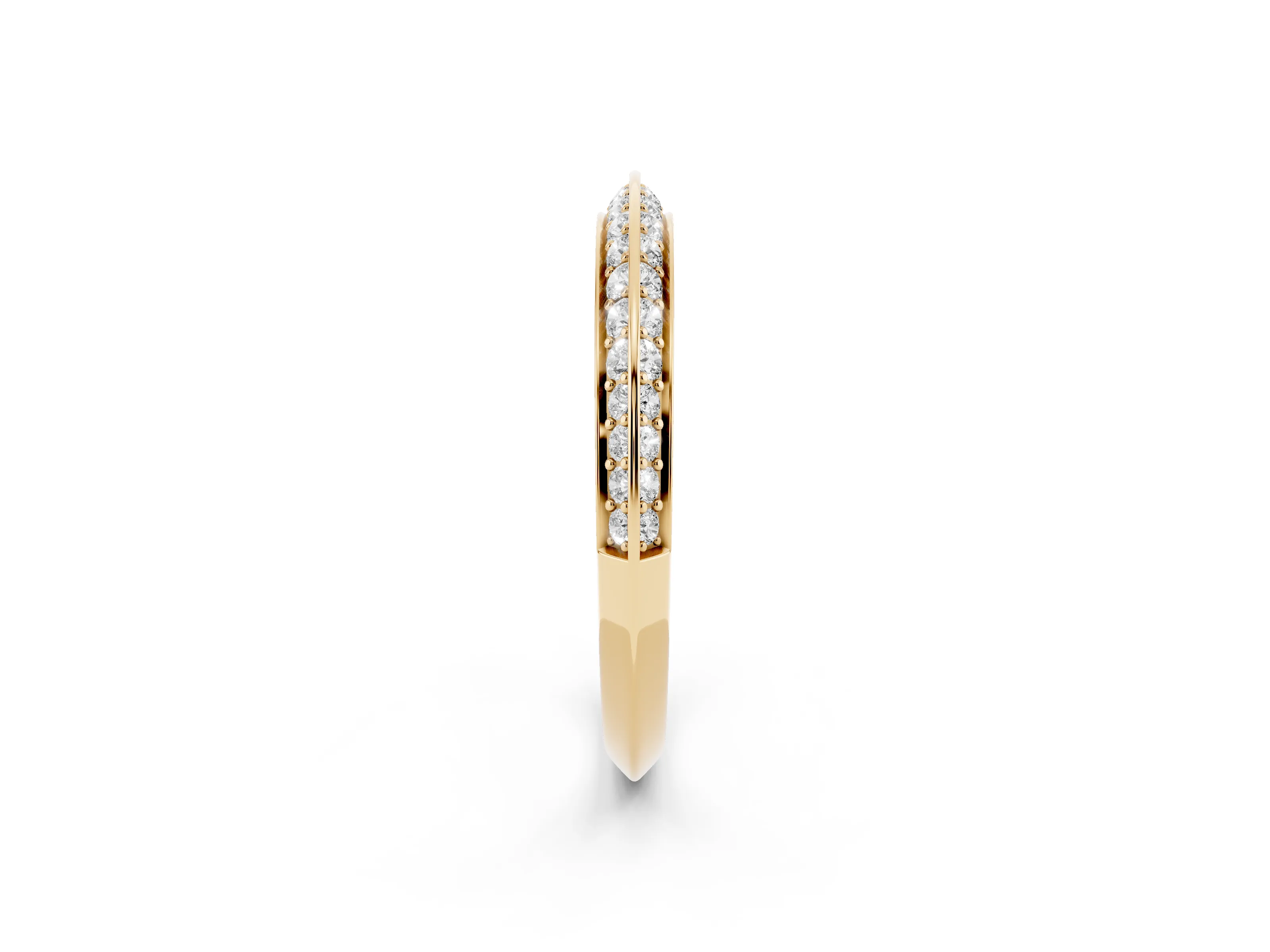 Round Diamond Double Row Pavé Eternity Band Set in Yellow gold with Channel Setting