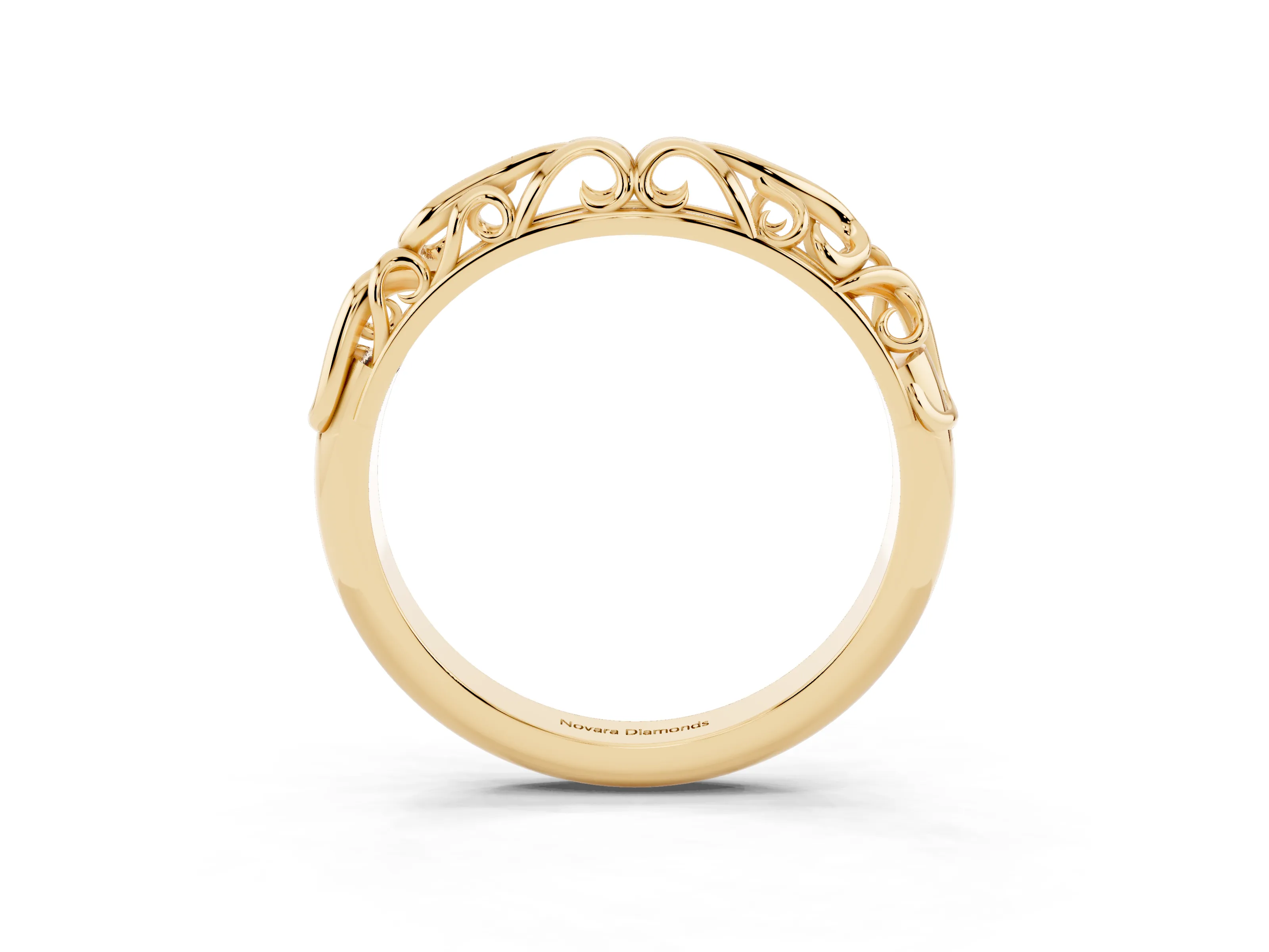 Twisted Vine Filigree Band Set in Yellow gold