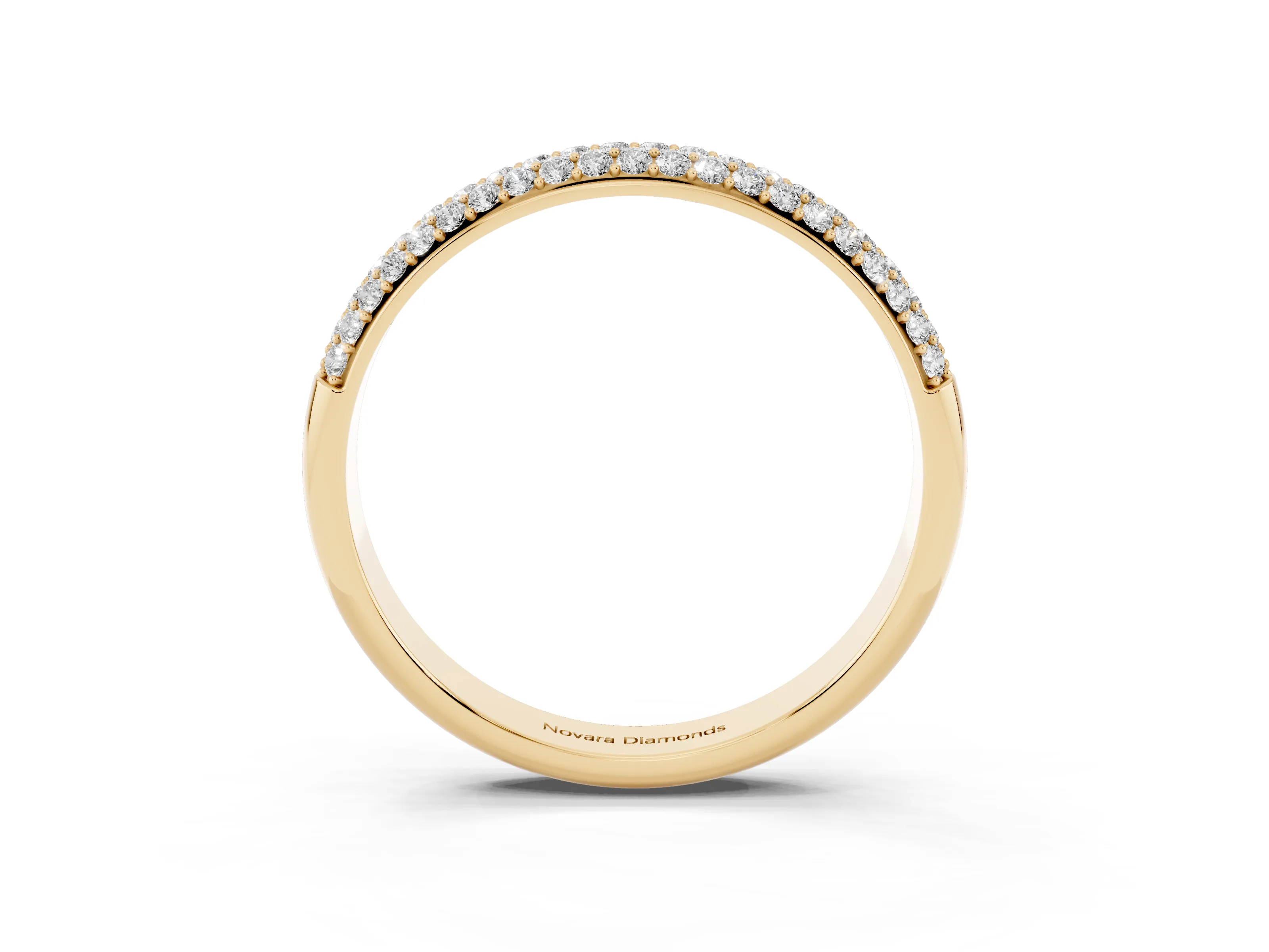 Round Diamond Pavé Eternity Band Set in Yellow gold with All-Around Stones