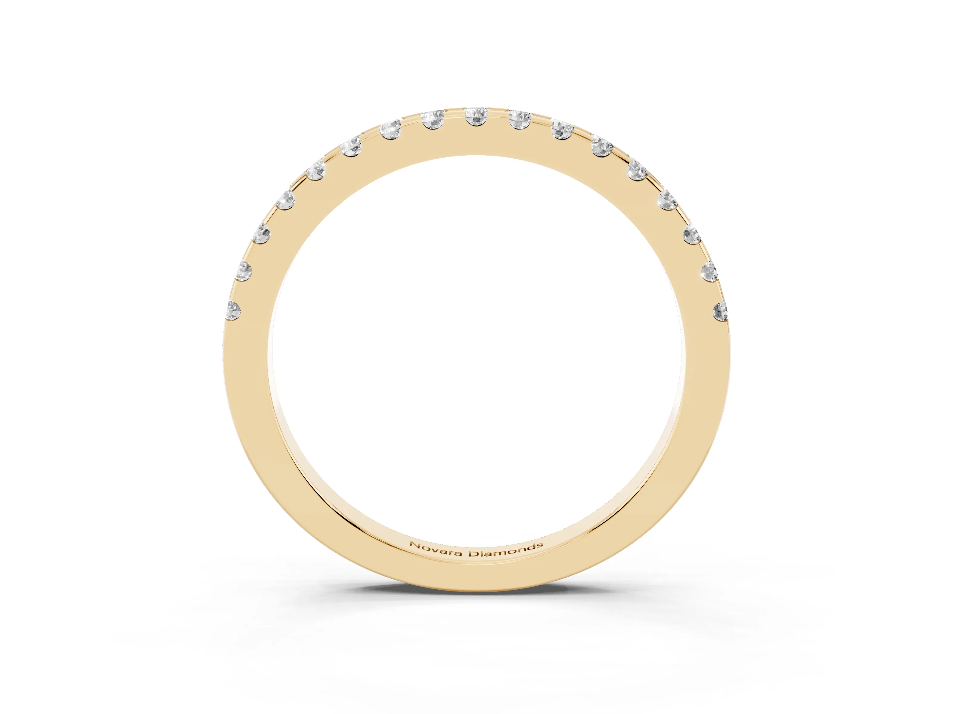Round Diamond Eternity Band Set in Yellow gold with Pavé Micro Prong Setting