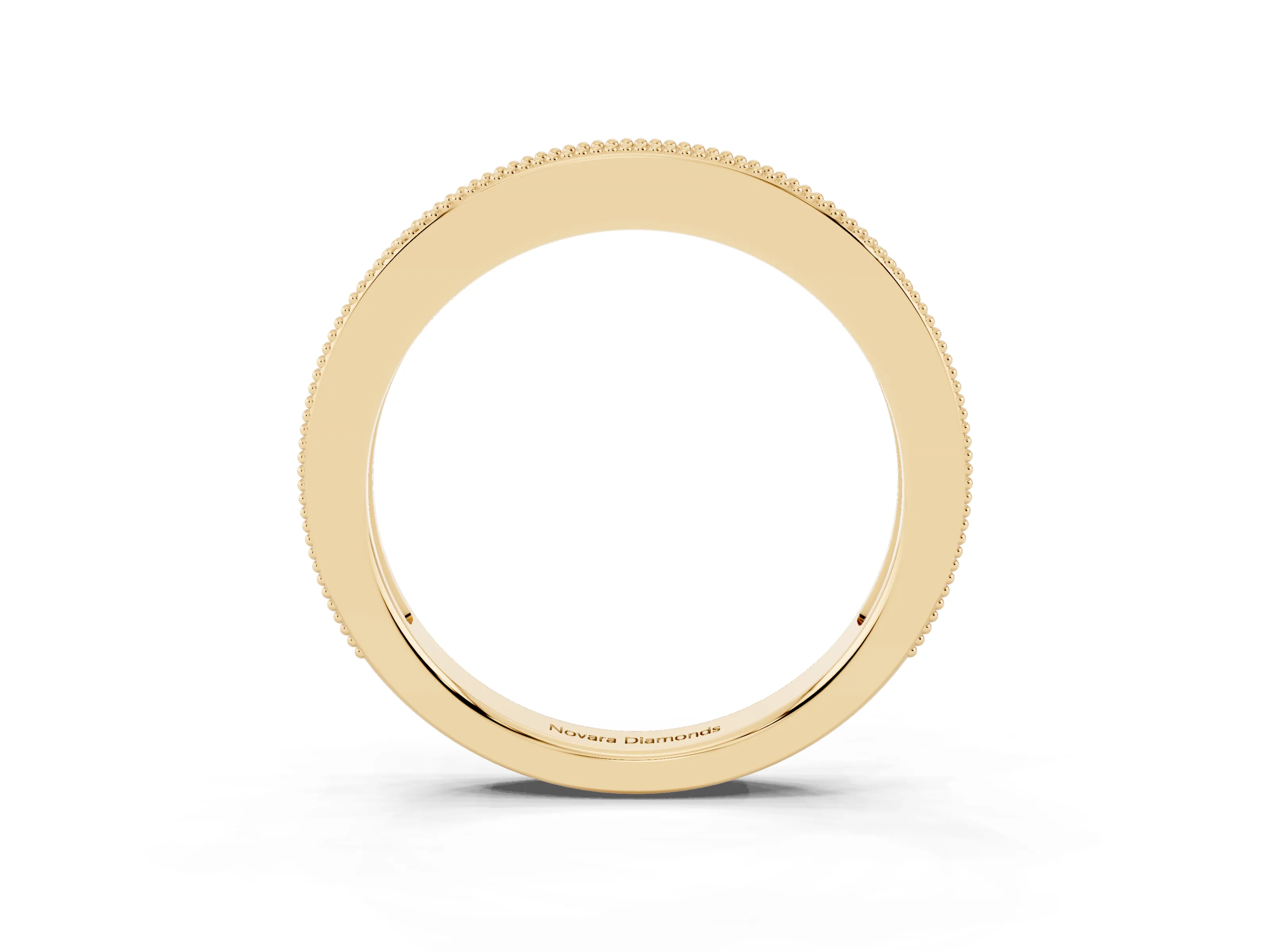 Round Diamond Pavé Eternity Band Set in Yellow gold with Milgrain Edge Trim