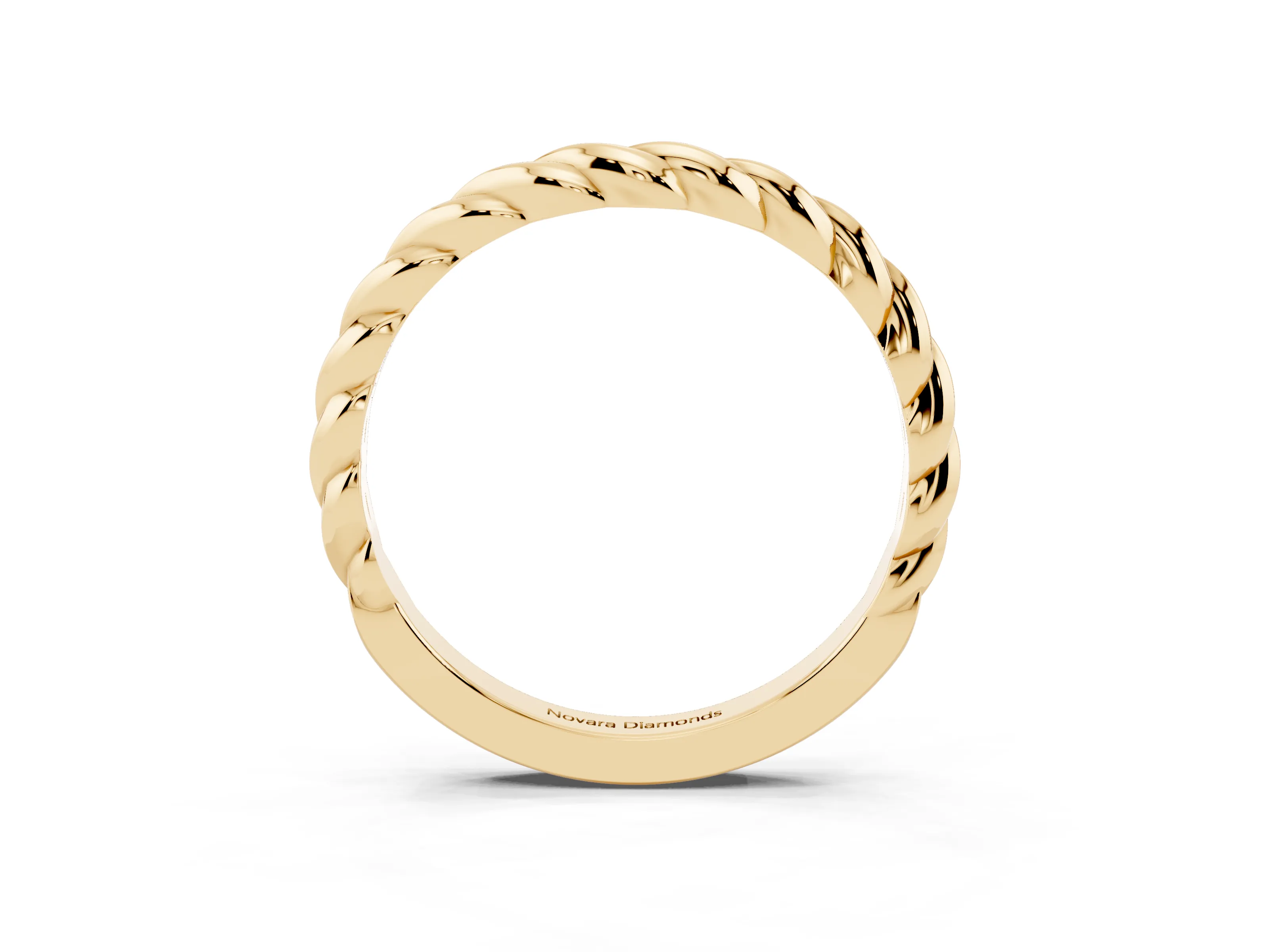 Marquise Diamond Twist Eternity Band Set in Yellow gold with Bezel Setting