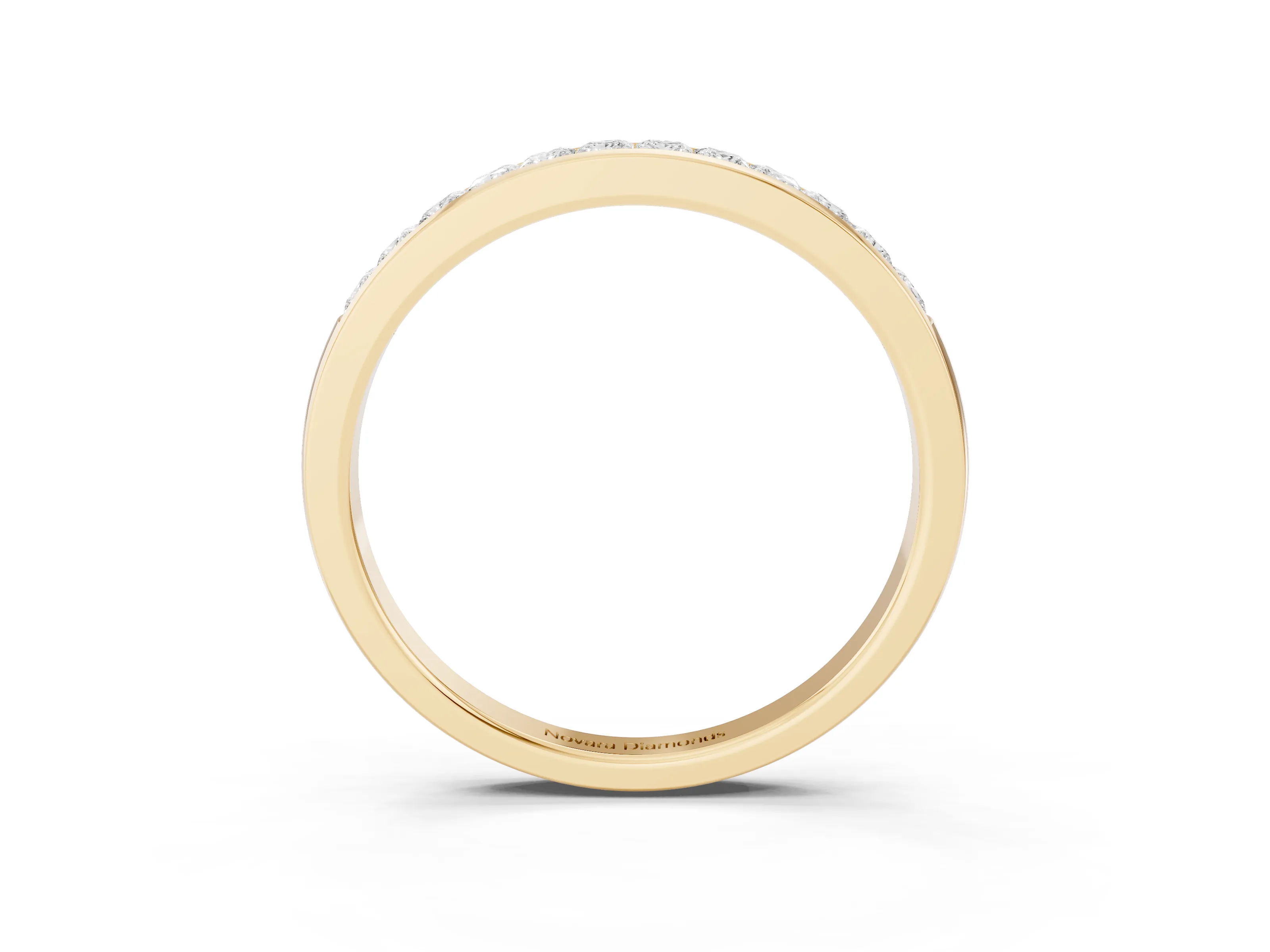 Princess Diamond Full Eternity Band Set in Yellow gold with Channel Setting