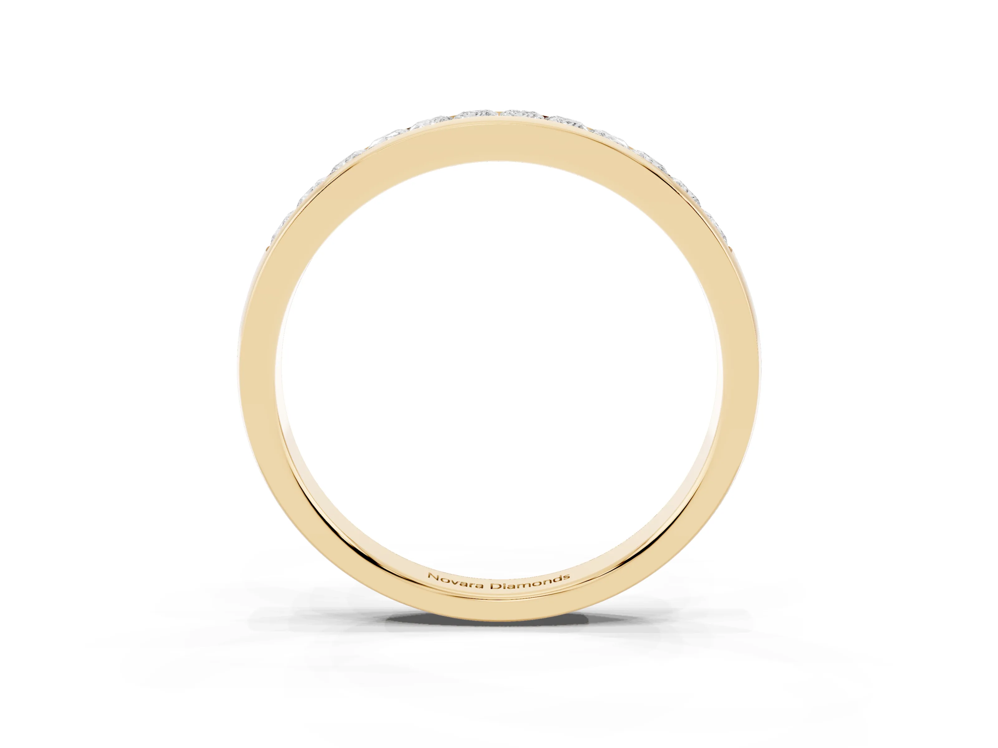 Princess Diamond Eternity Band Set in Yellow gold with Channel Setting and Comfort Fit