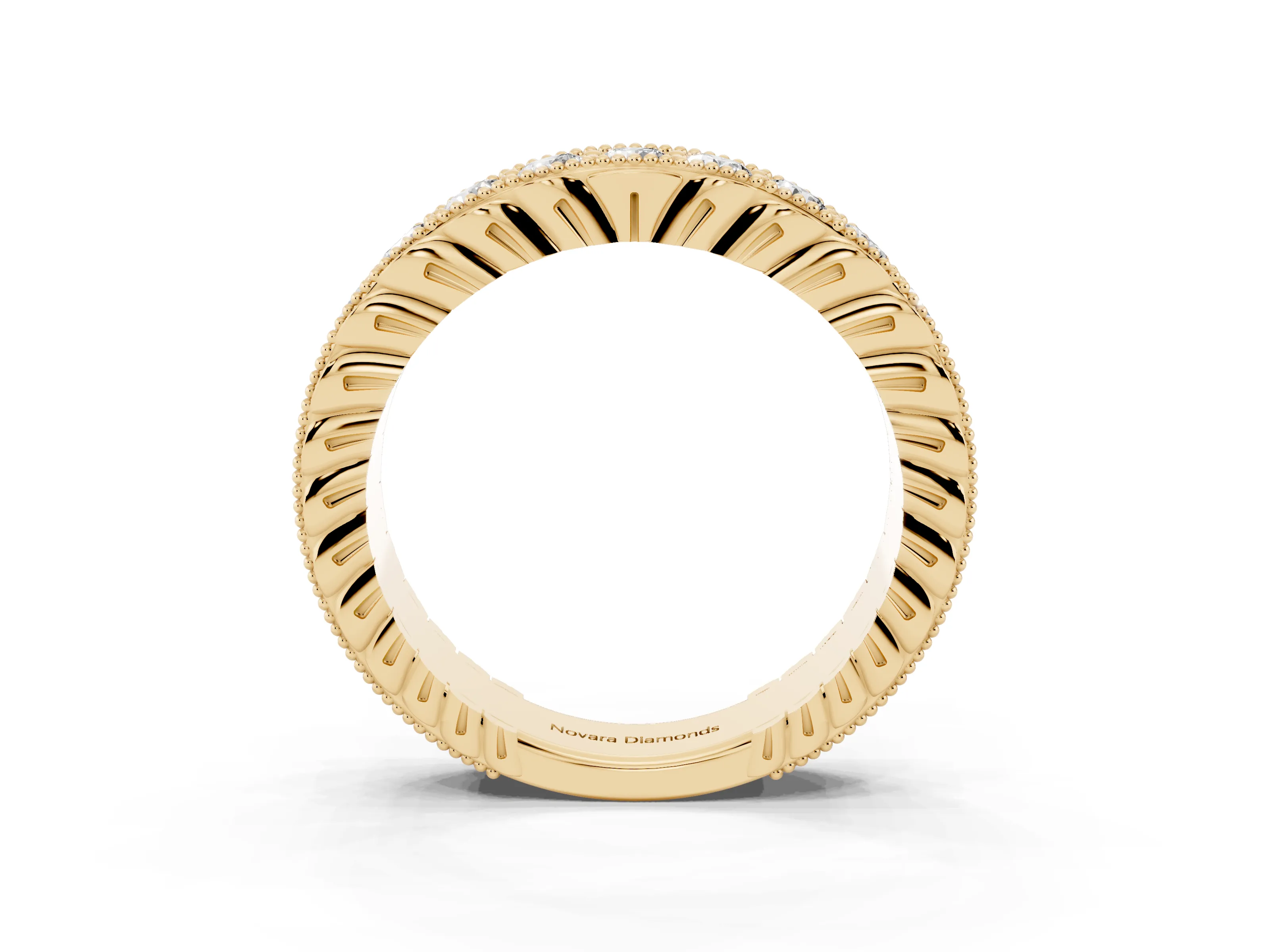 Round Diamond Full Circle Eternity Band Set in Yellow gold with Channel Setting
