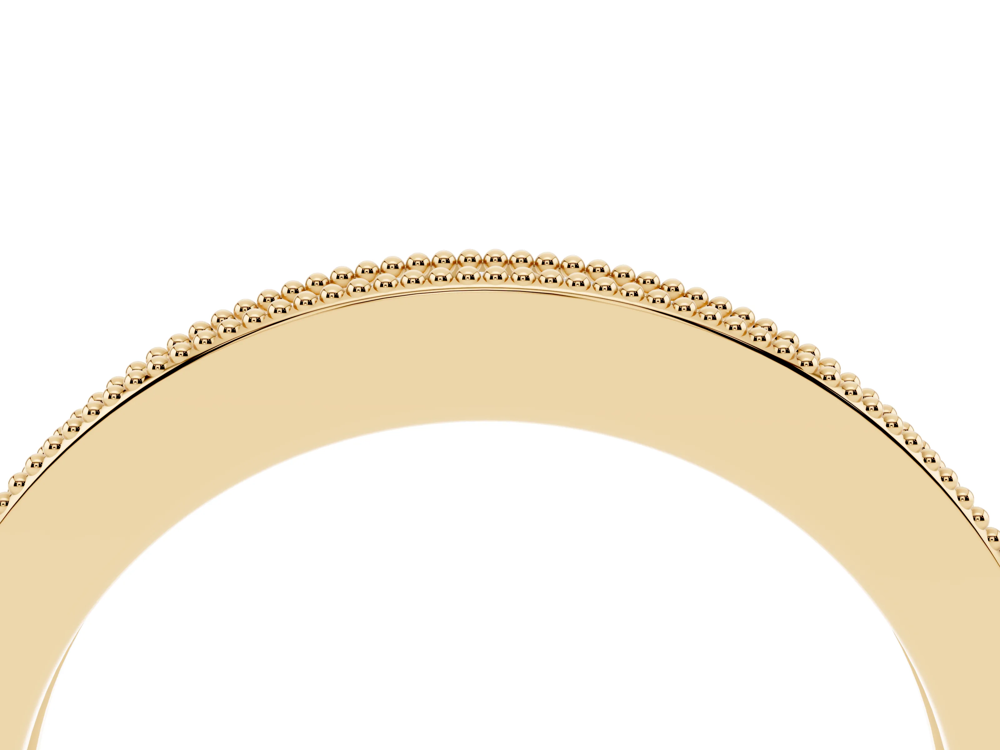 Round Diamond Pavé Eternity Band Set in Yellow gold with Milgrain Edge Trim