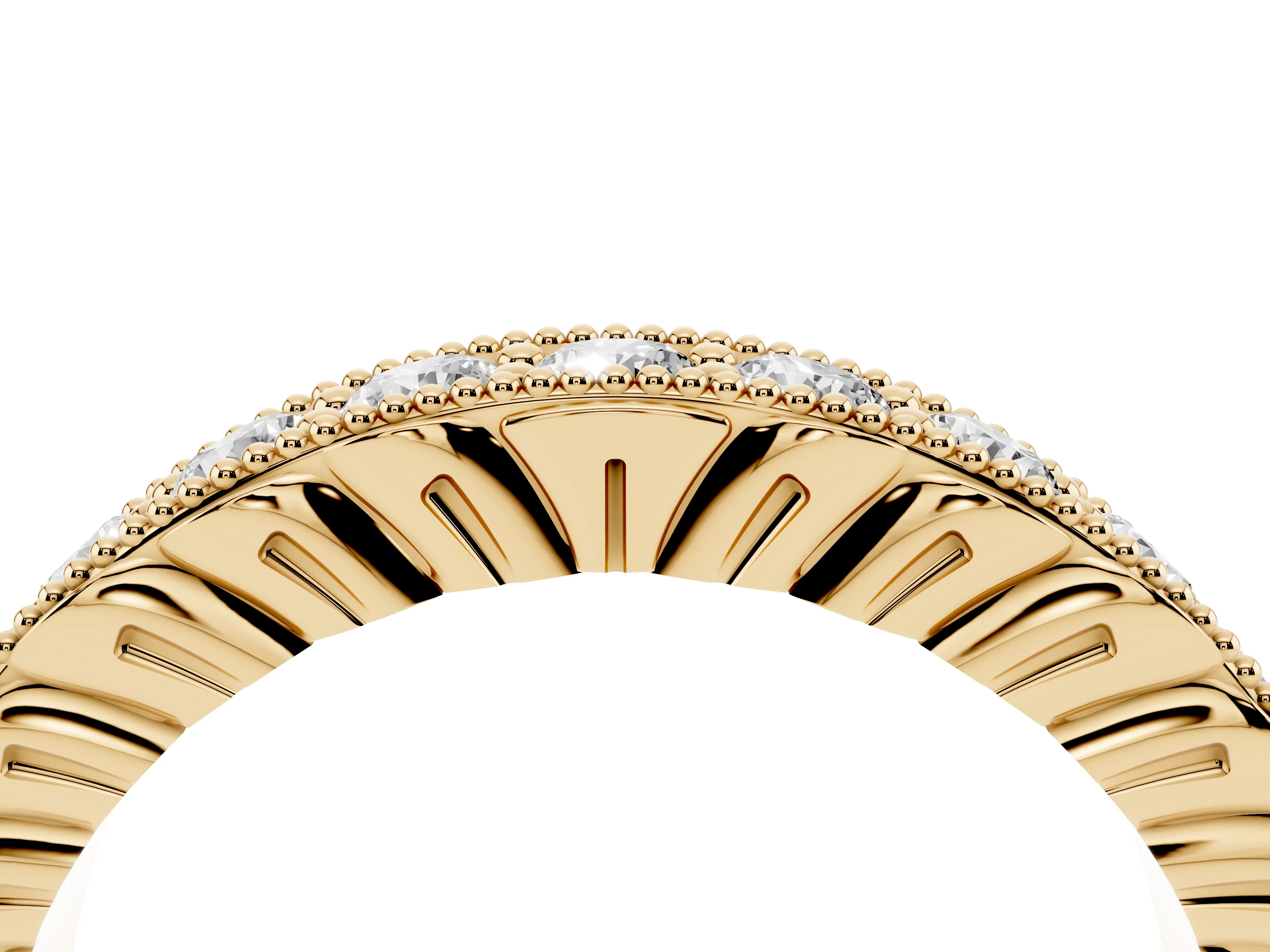 Round Diamond Full Circle Eternity Band Set in Yellow gold with Channel Setting