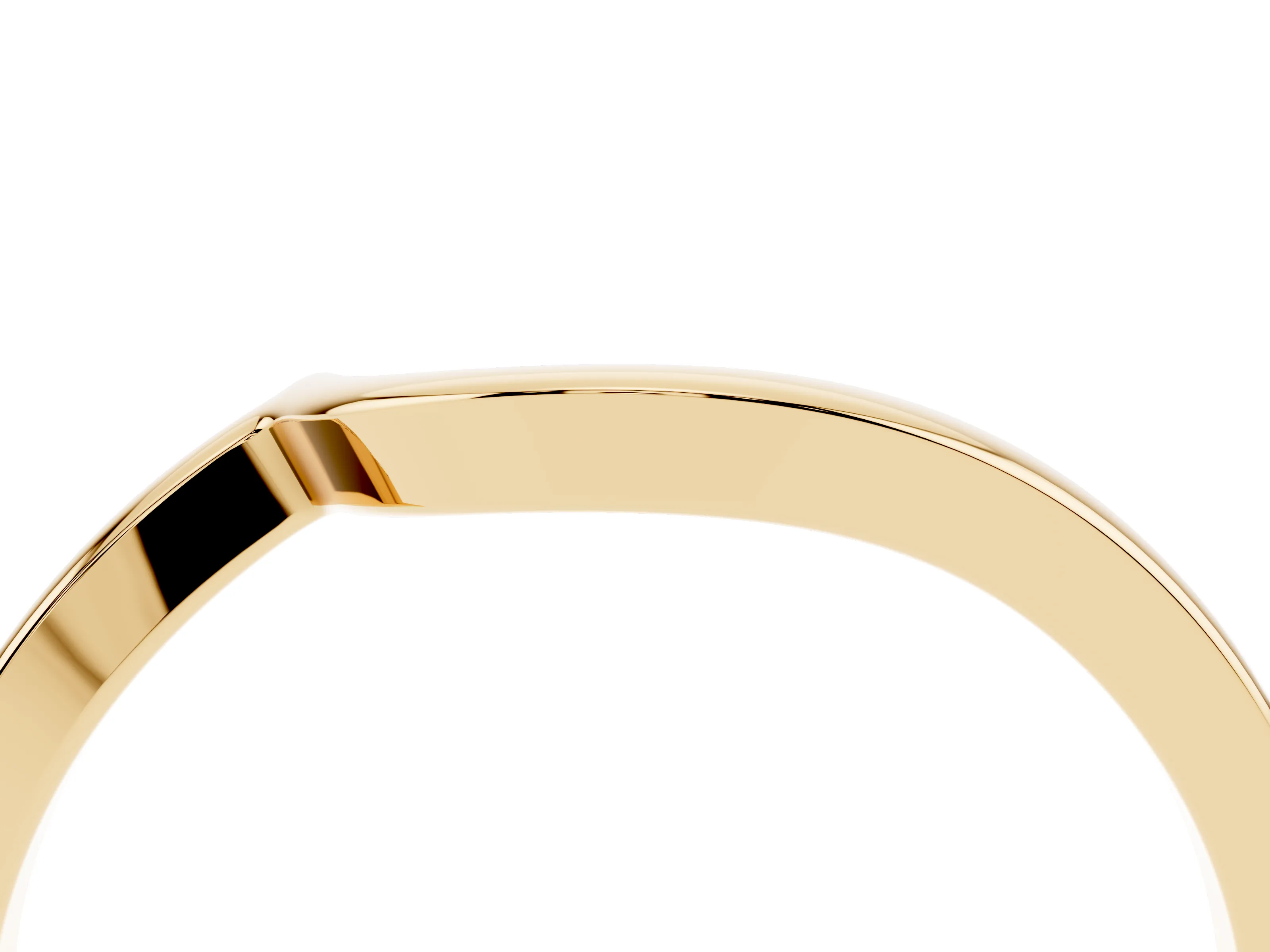 Round Diamond Curved Solitaire Band Set in Yellow gold with Prong Setting